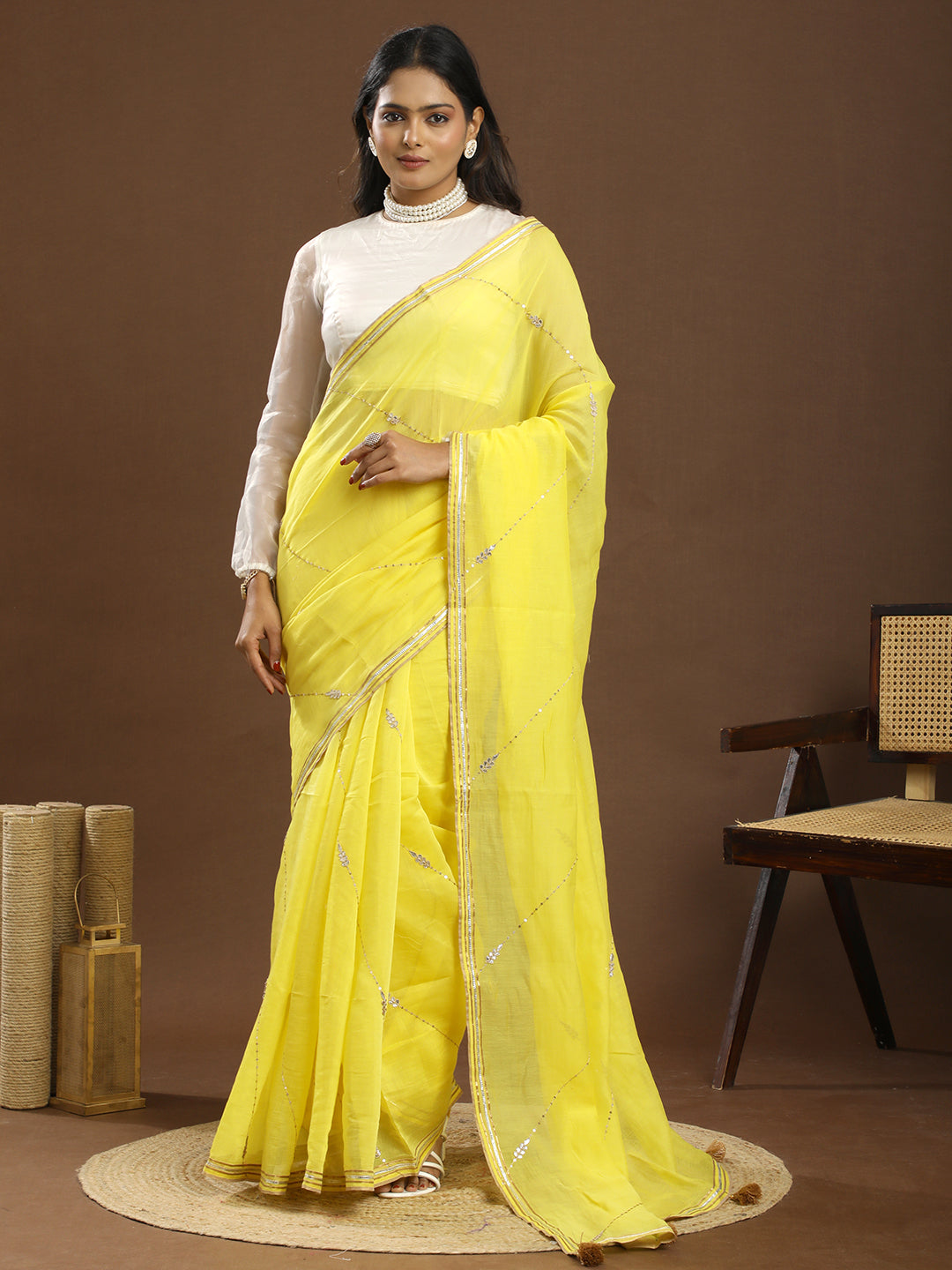 Sitara Yellow Gota Patti Saree