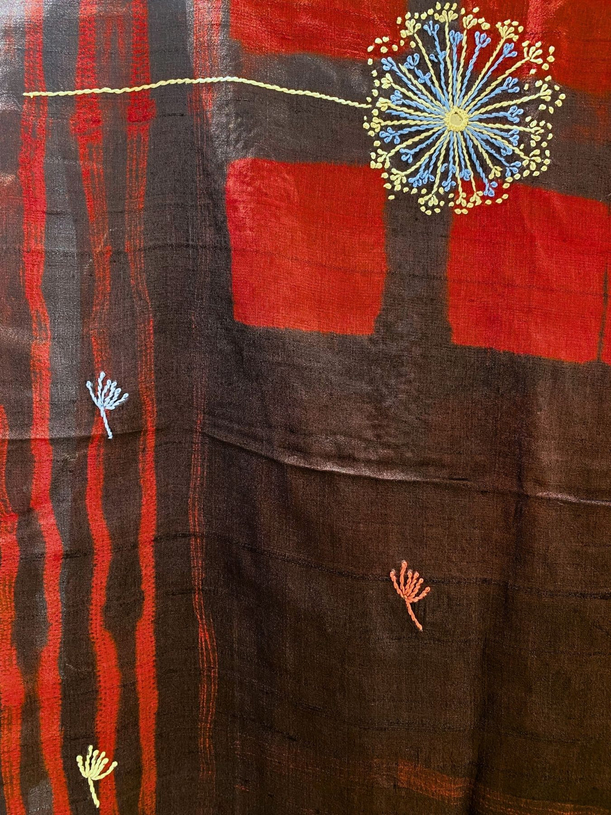 Singhaparni Crimson Shibori with Embroidery Saree