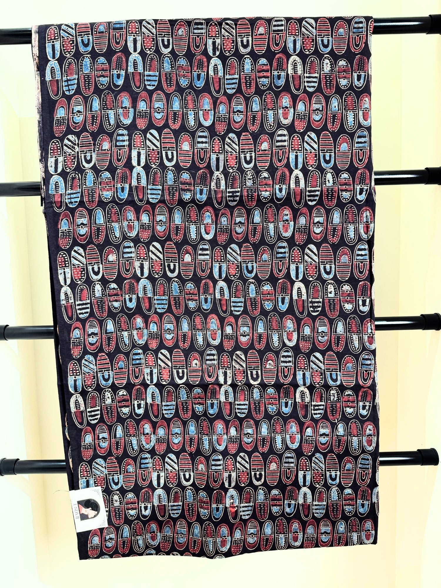 Black Ajrakh Fabric
