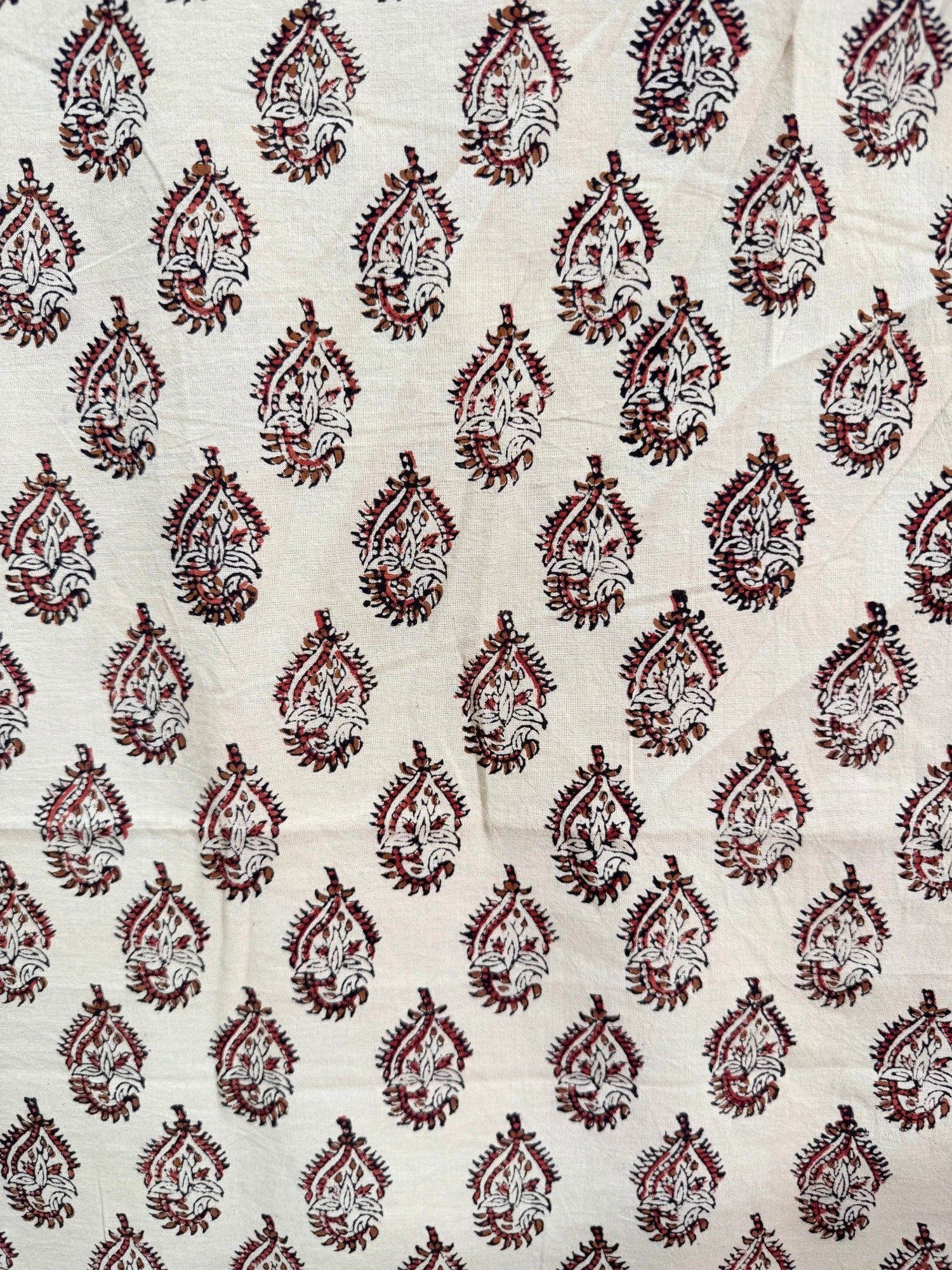 Beige Bagru Fabric