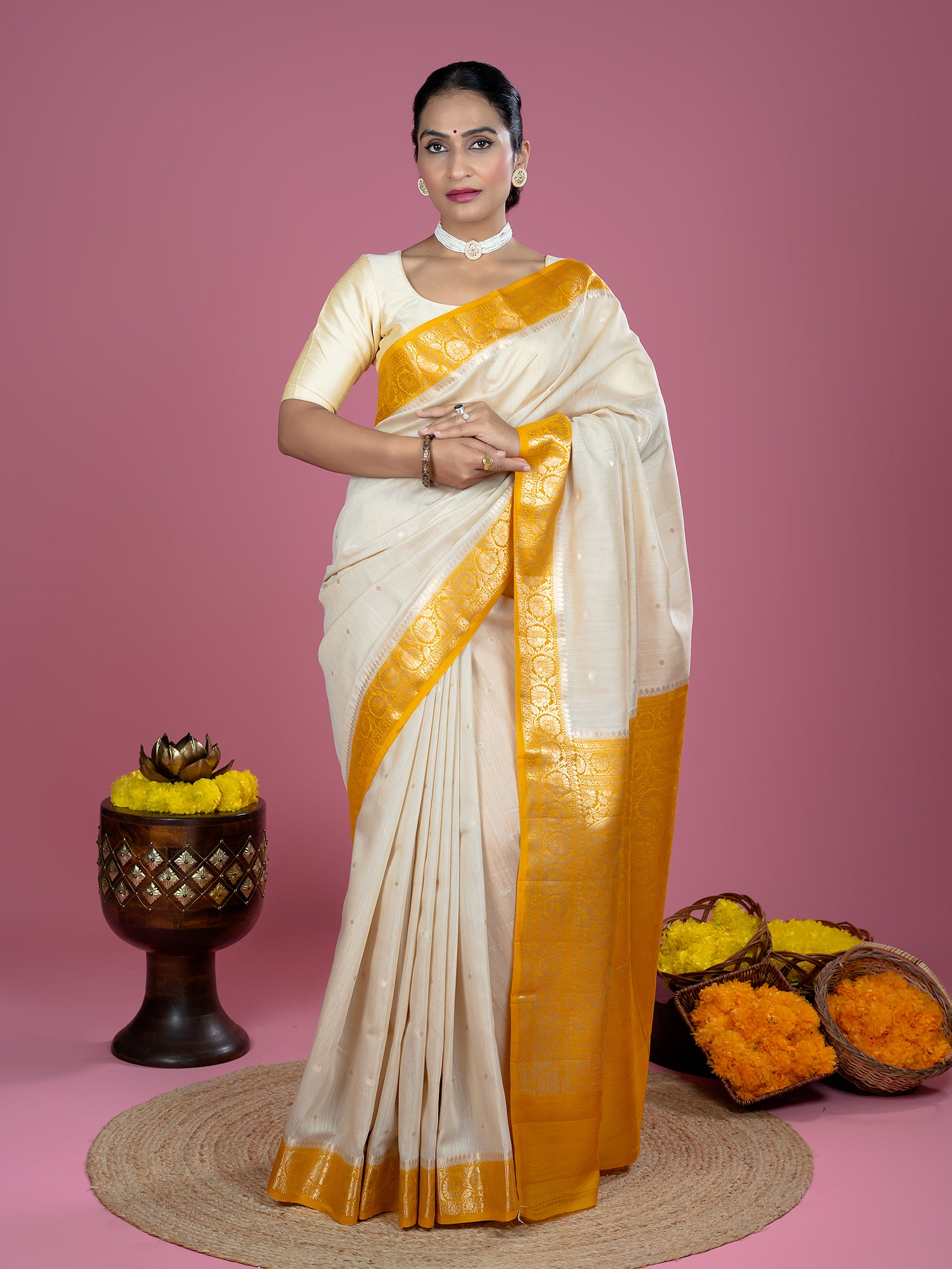 Pure Muga Silk Banarasi Saree
