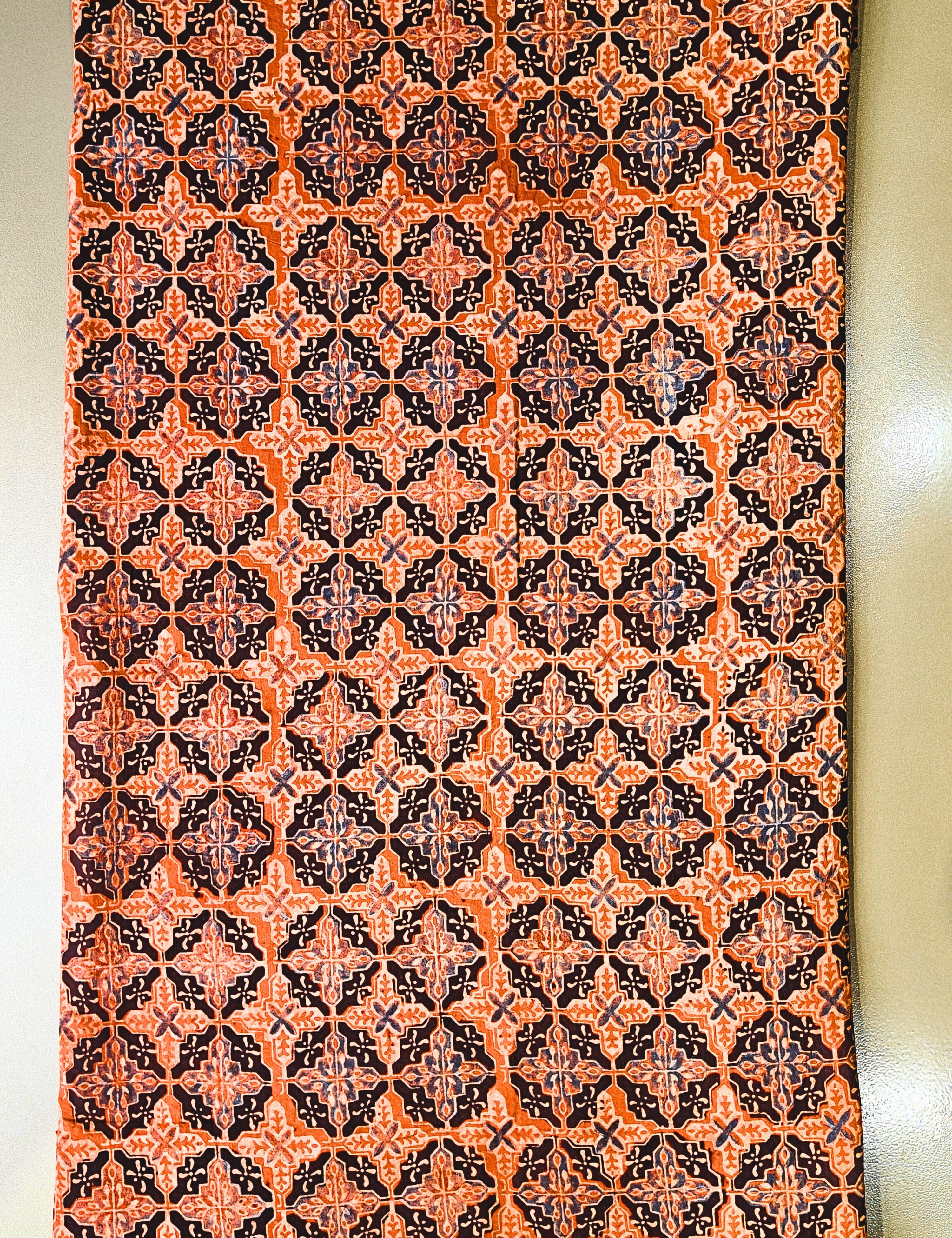Black Ajrakh Fabric