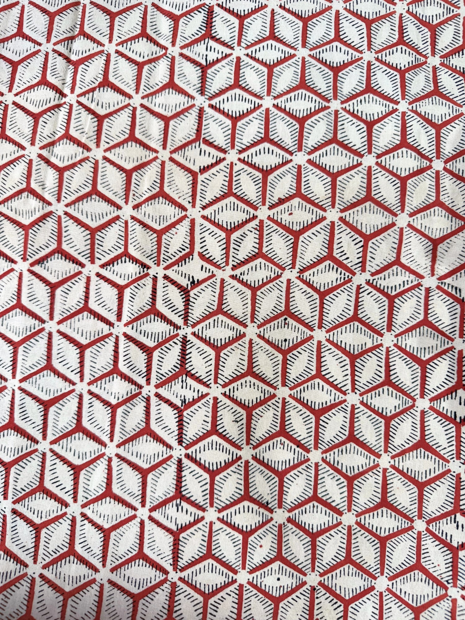 Beige Bagru Fabric