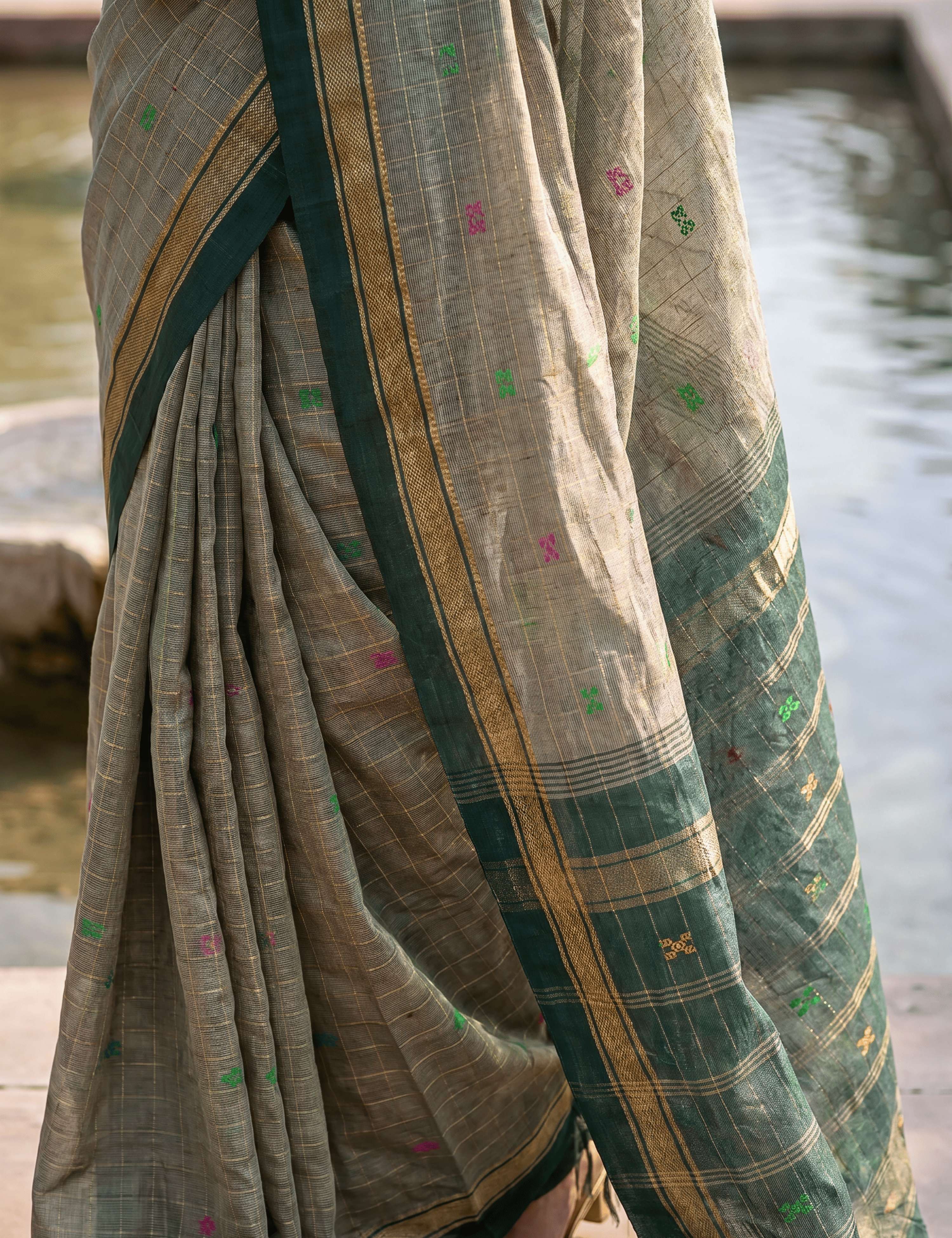 Dhara Olive Negamam Cotton Saree