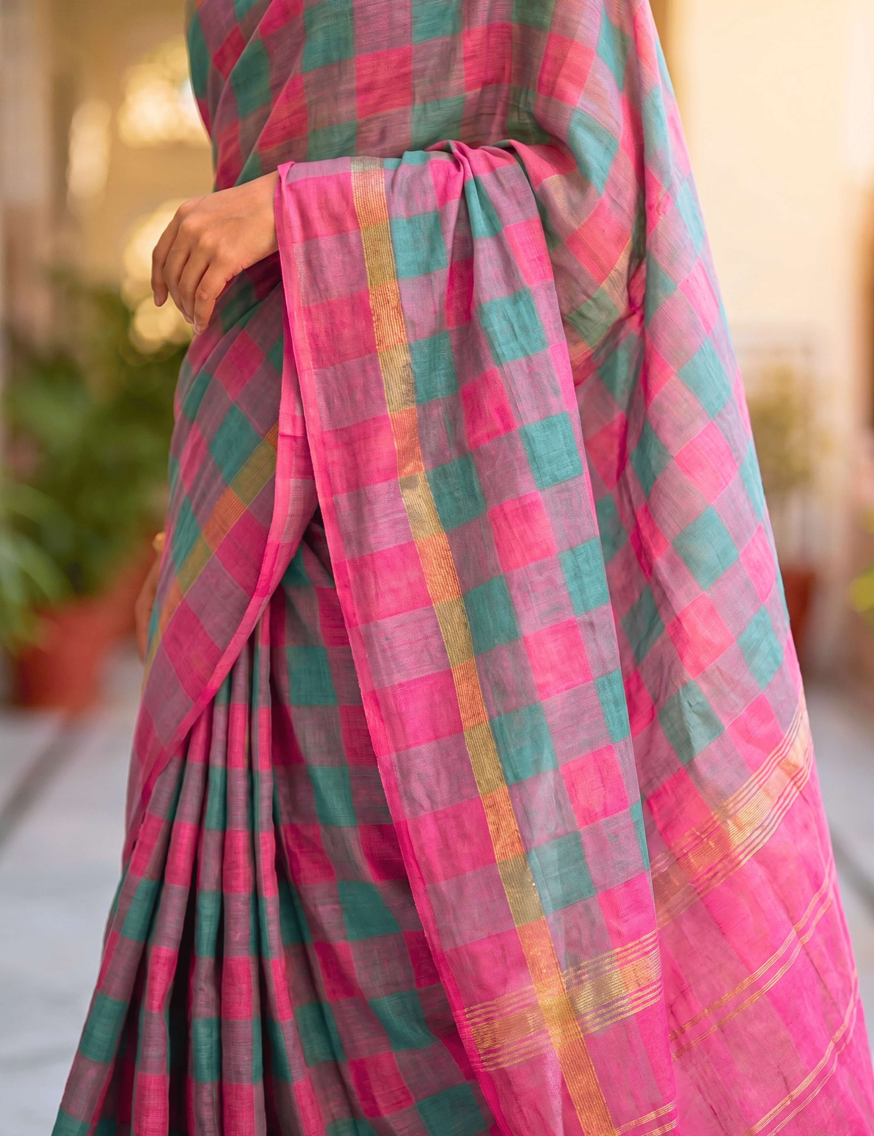 Rangili Blue Negamam Cotton Saree