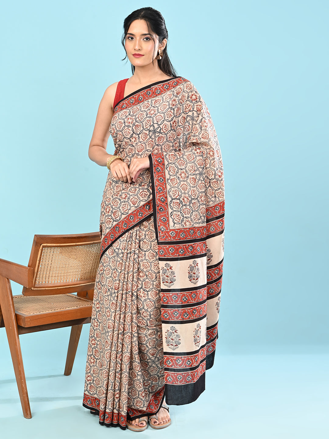 Chaap Multicolor Bagru Saree