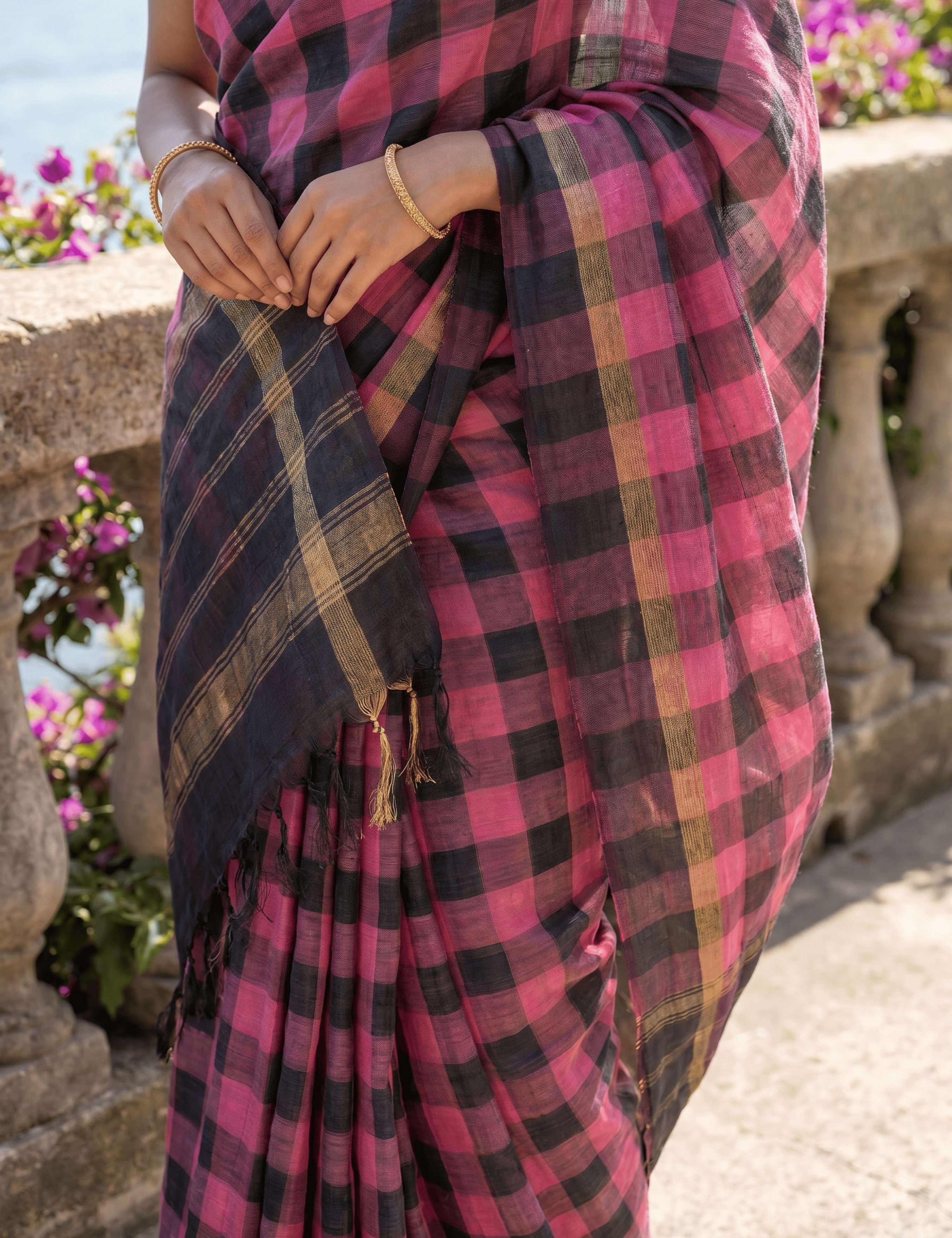 Rangili Navy Negamam Cotton Saree