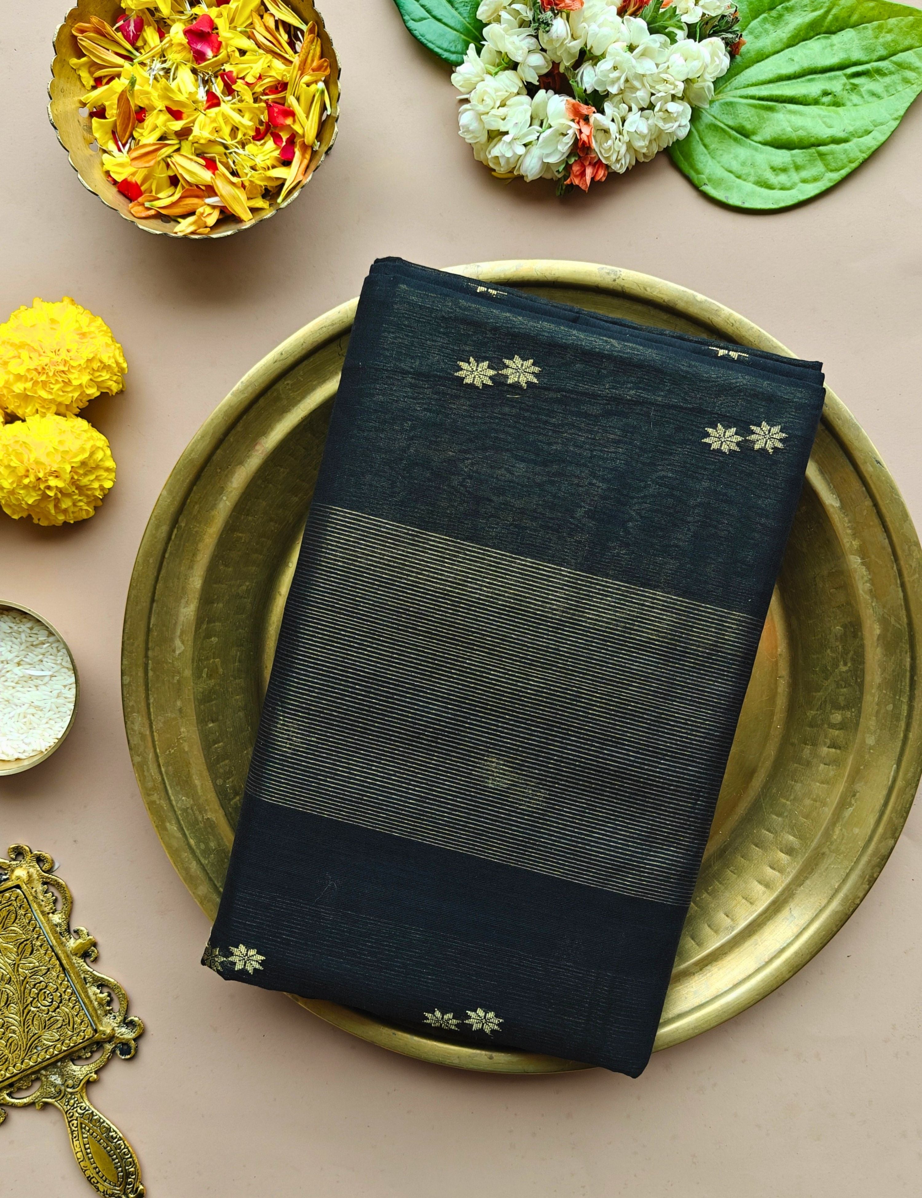 Rajani Black Venkatagiri Saree