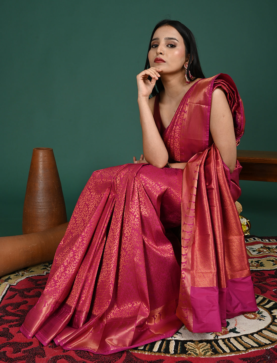 Padmini Magenta Art Silk Pattu Saree
