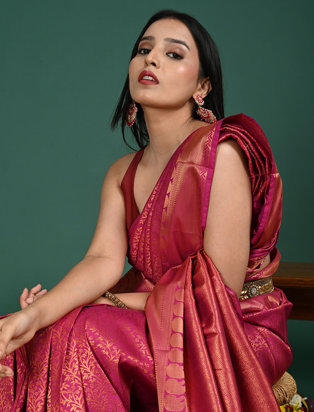 Padmini Magenta Art Silk Pattu Saree