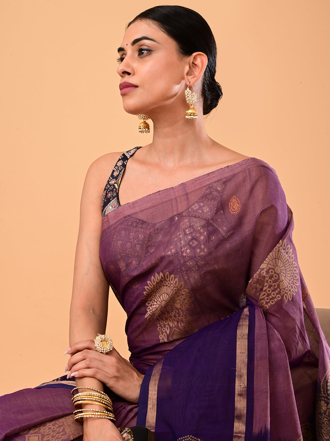 Lavender Negamam Cotton Saree