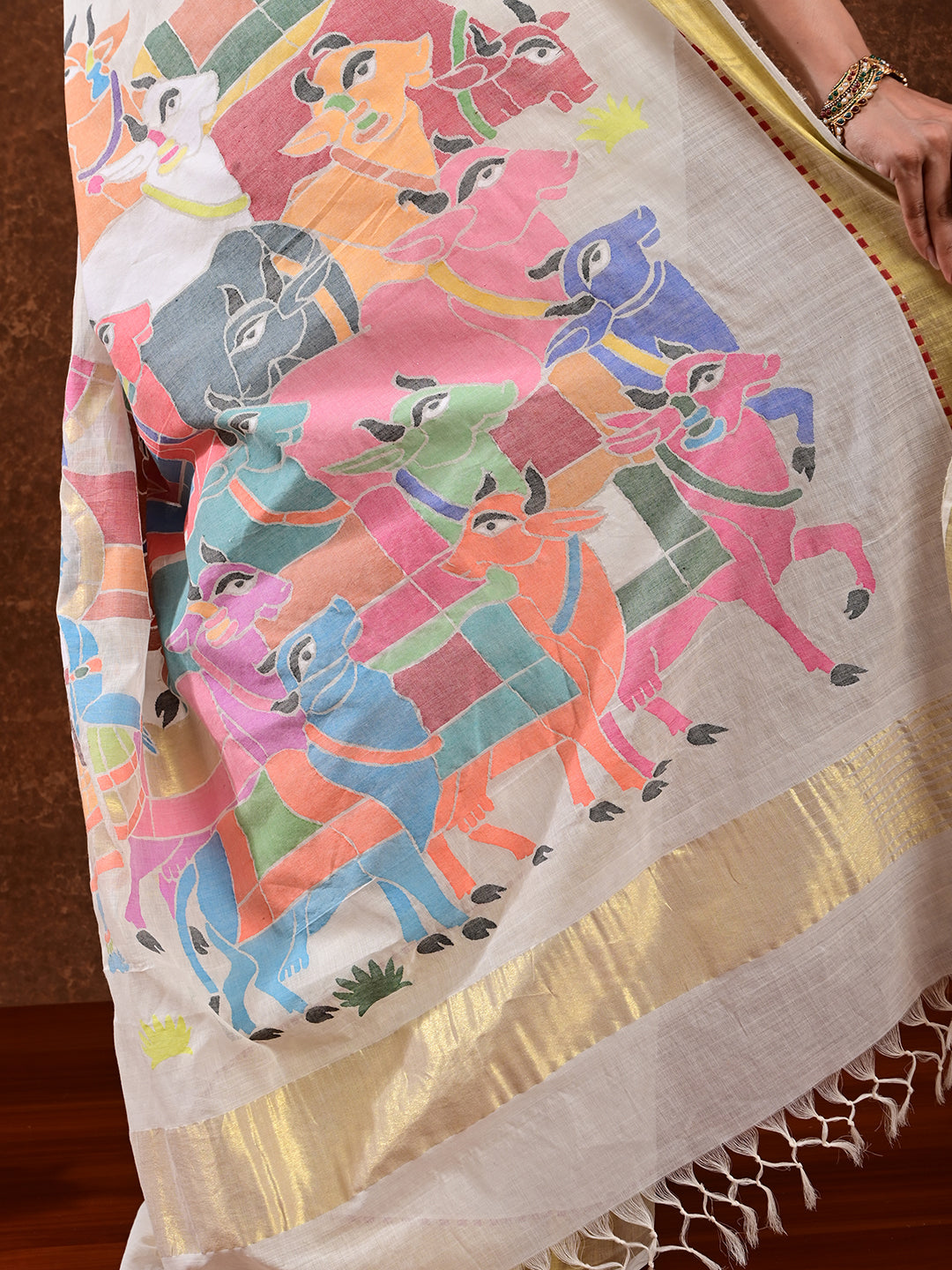 Kanha Off-White Venkatagiri Saree