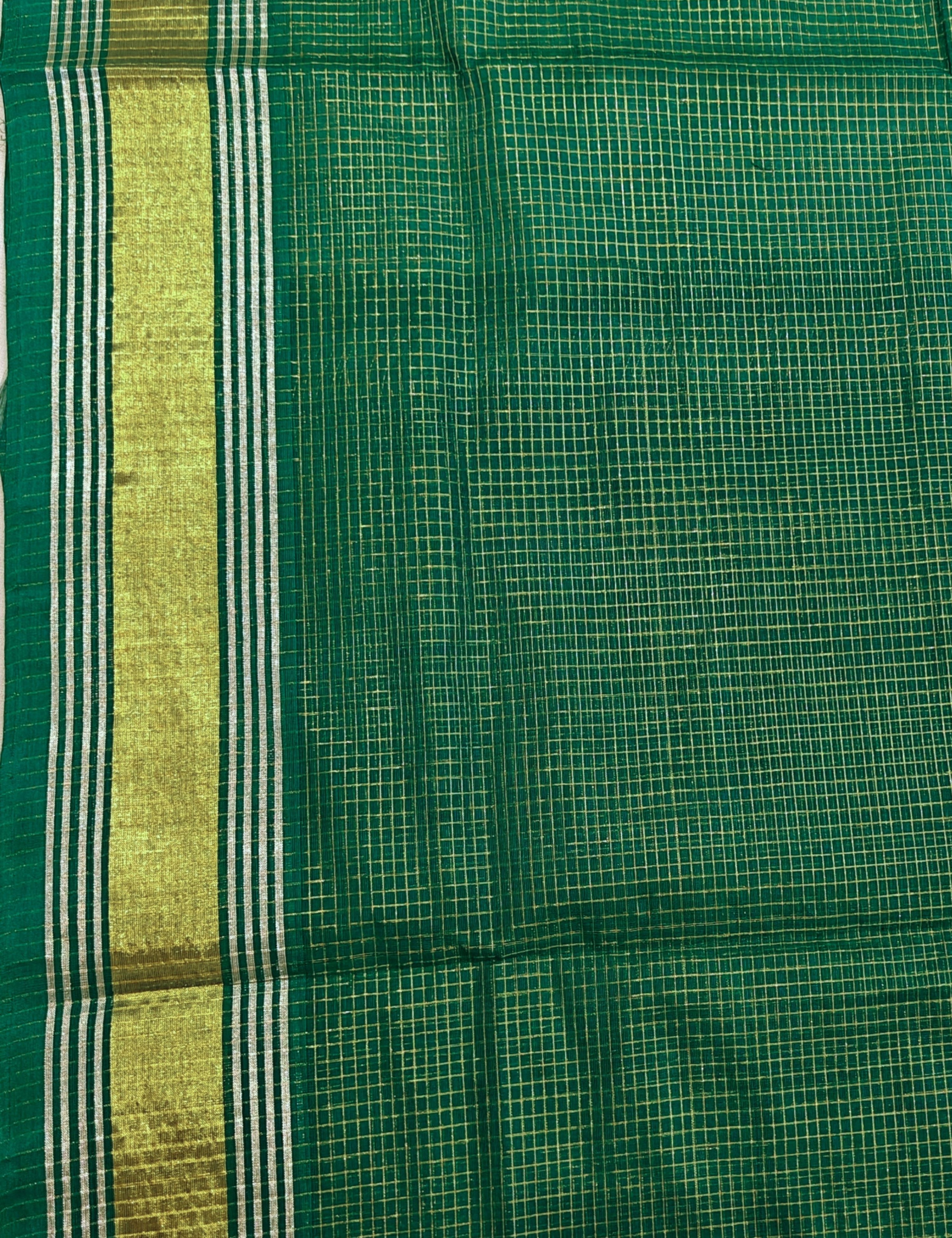 Nanu Kattam Dark-Green Venkatagiri Saree