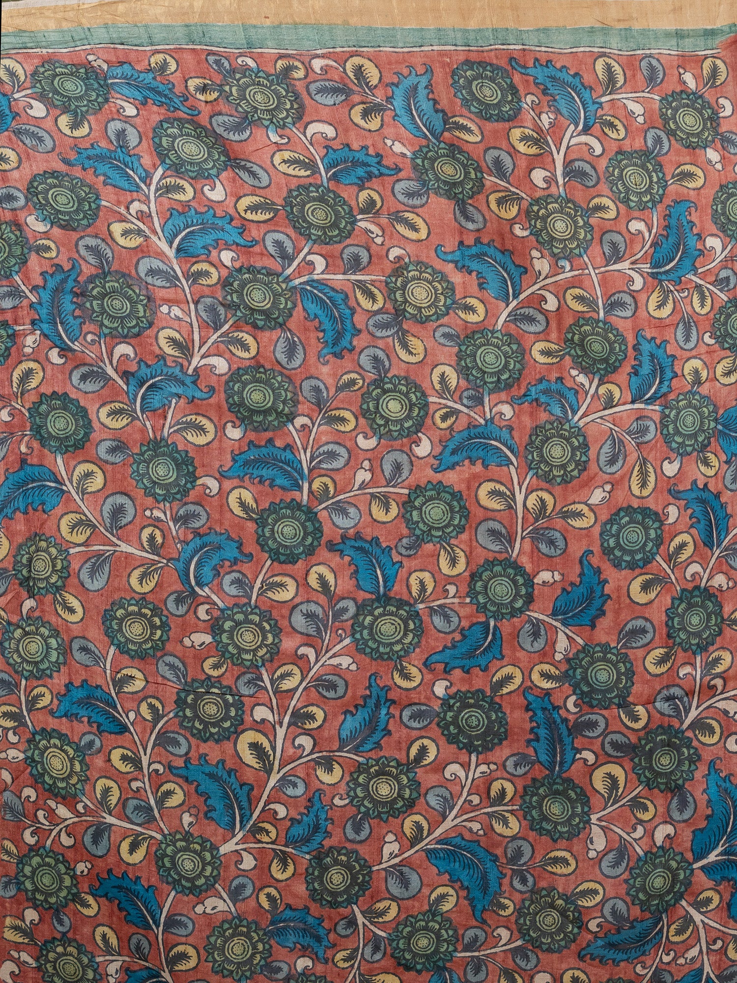 Manjari Beige Kalamkari Saree