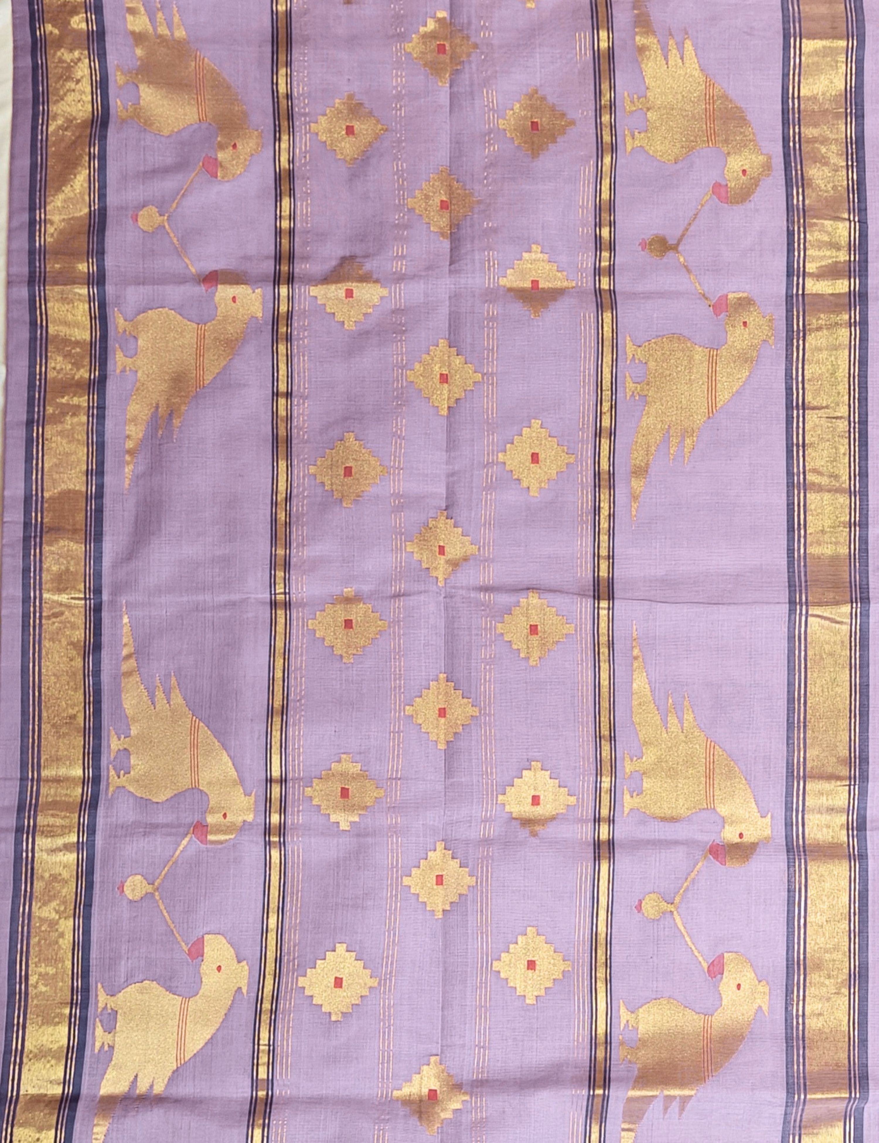 Popat Lavendar Venkatagiri Jamdani Saree