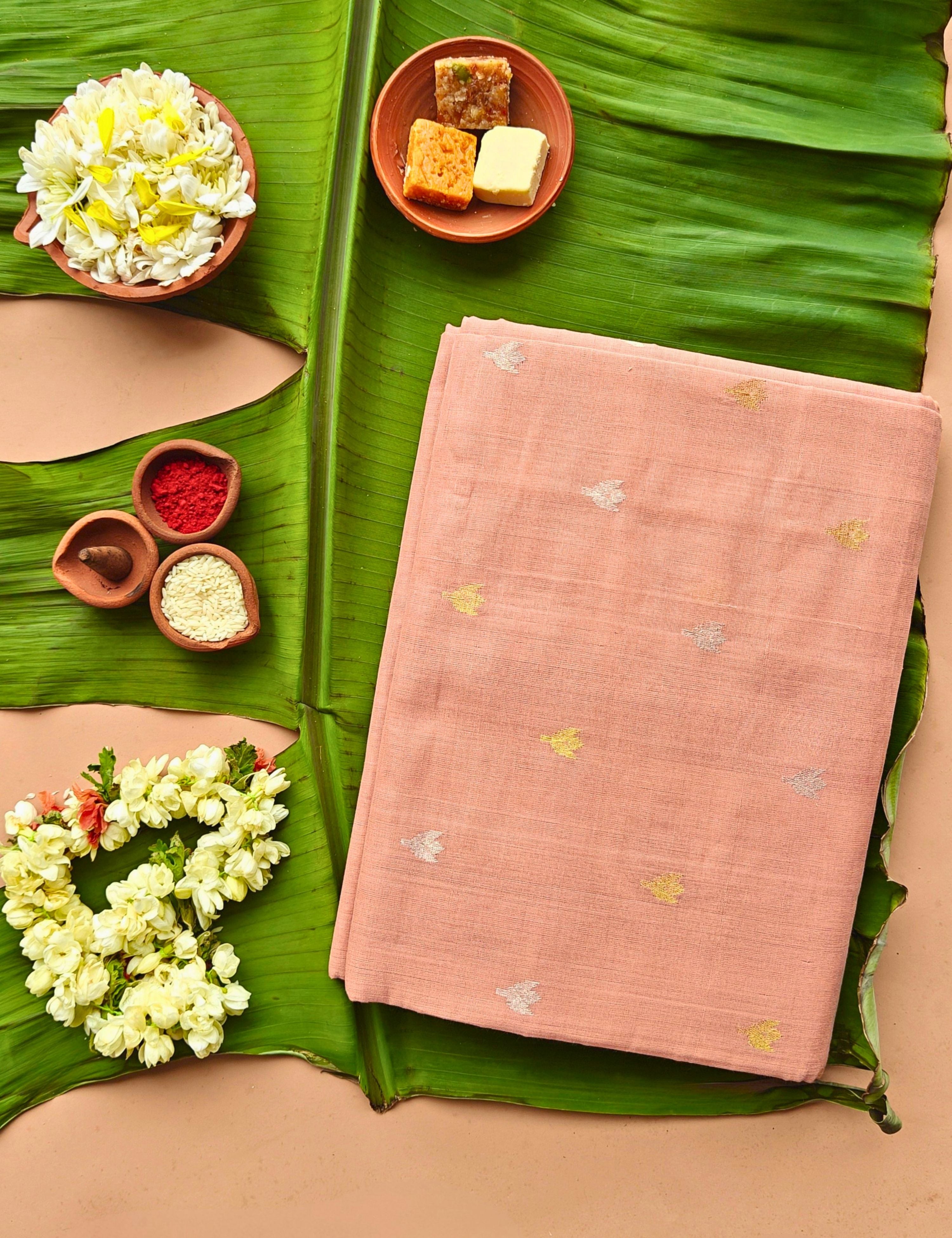 Dusty Pink Venkatagiri Saree