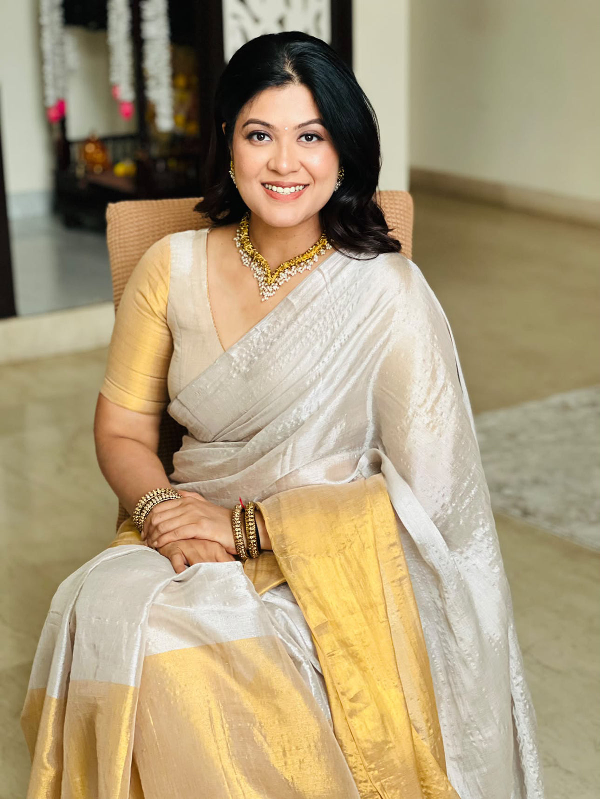 Ujjayini Gold Bengal Handloom Saree
