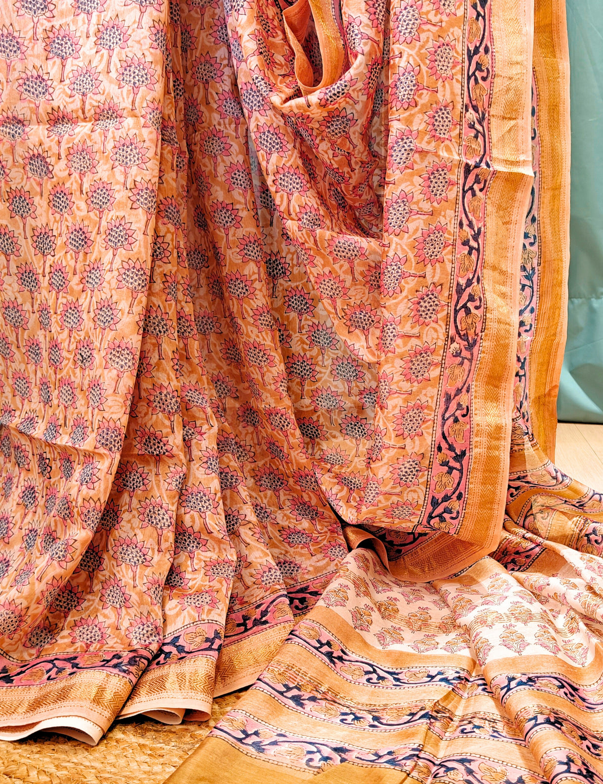 Mudhrita Multicolored Bagru Saree