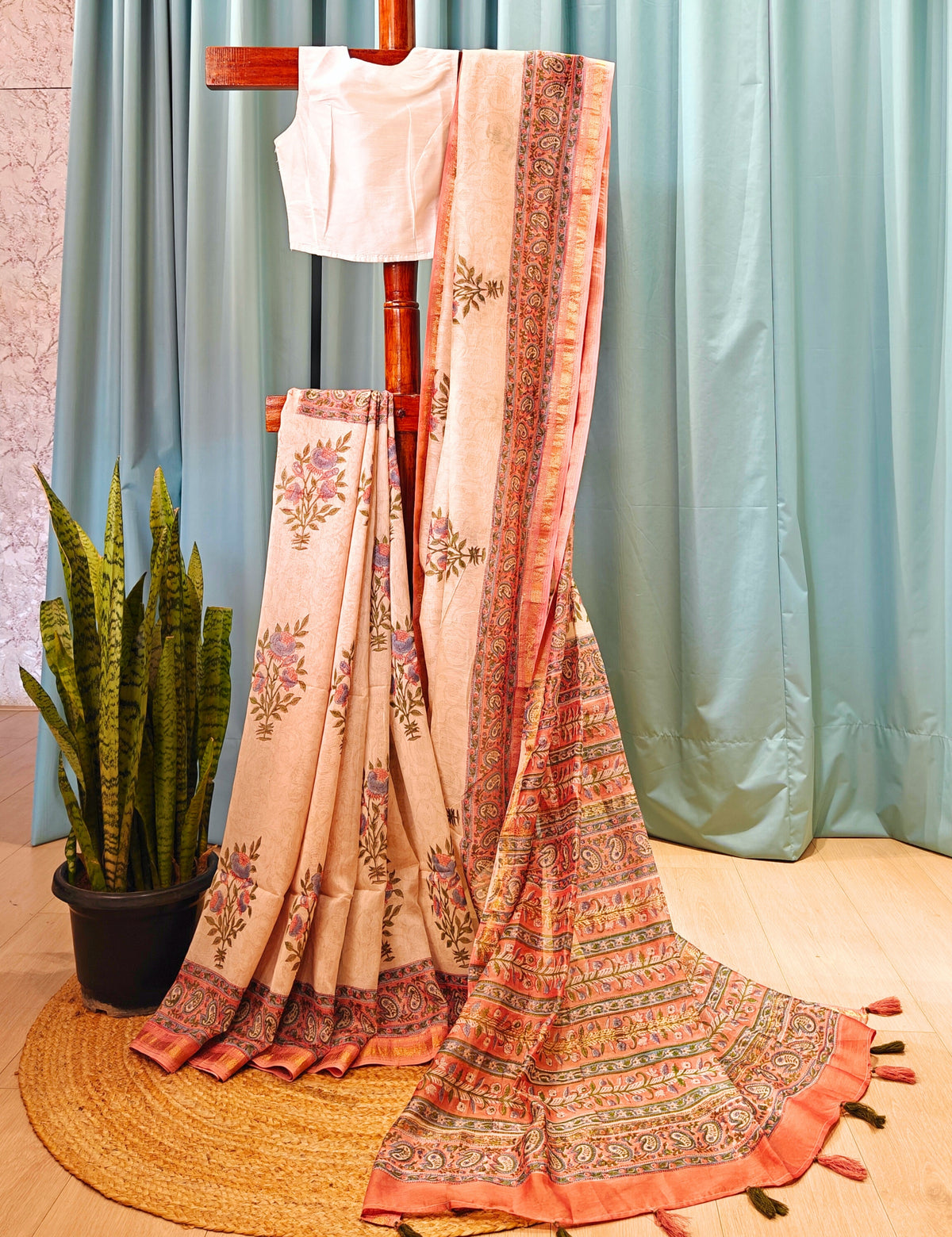 Mudhrita Multicolored Bagru Saree