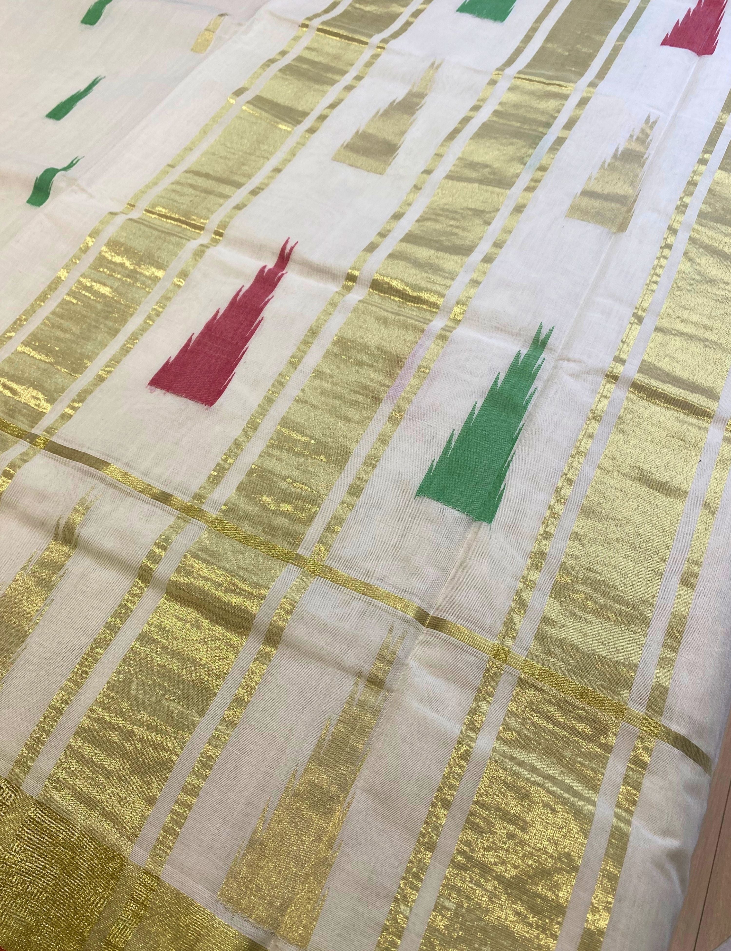 Mandir Off-White Venkatagiri Jamdani Saree
