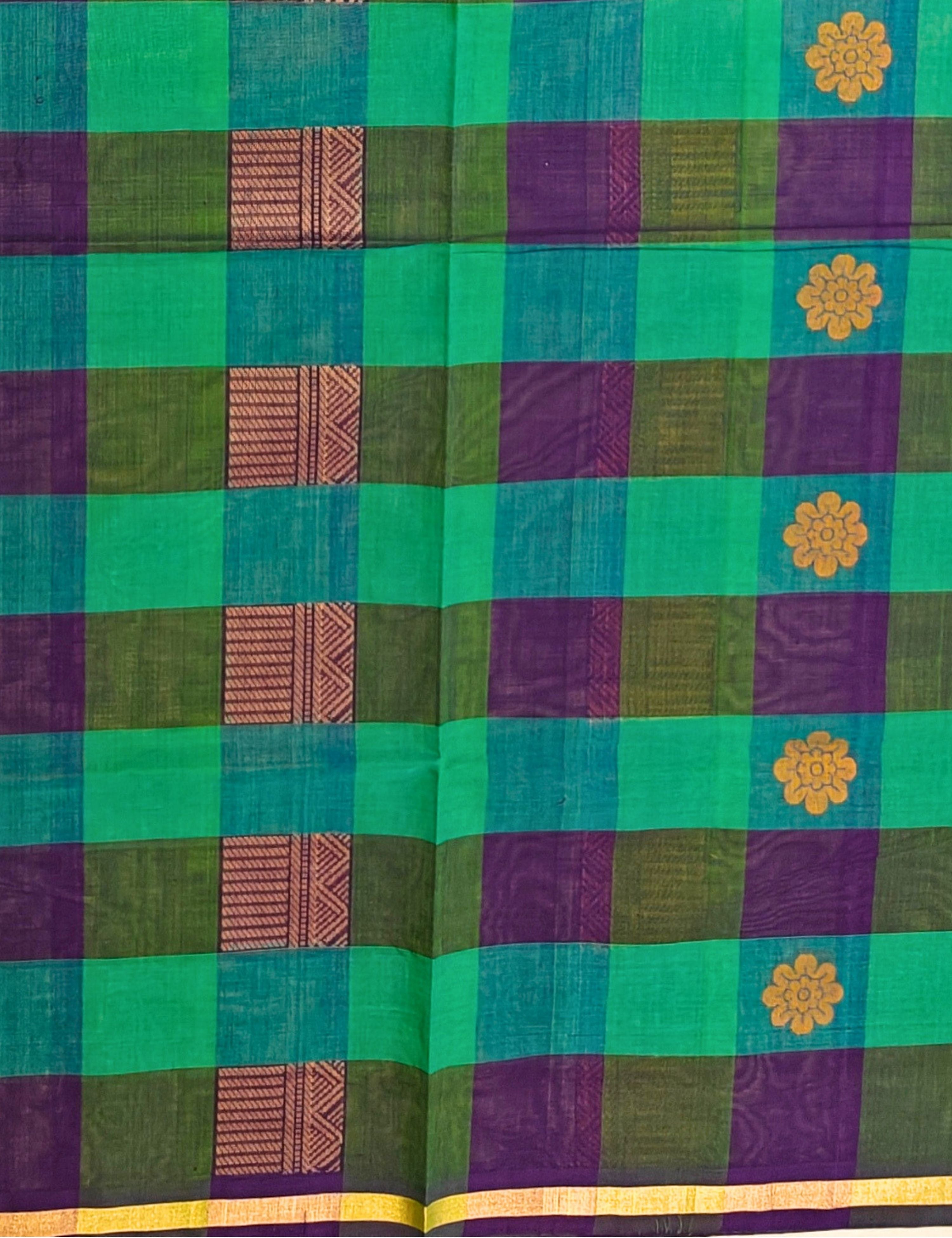 Green Negamam Cotton Saree