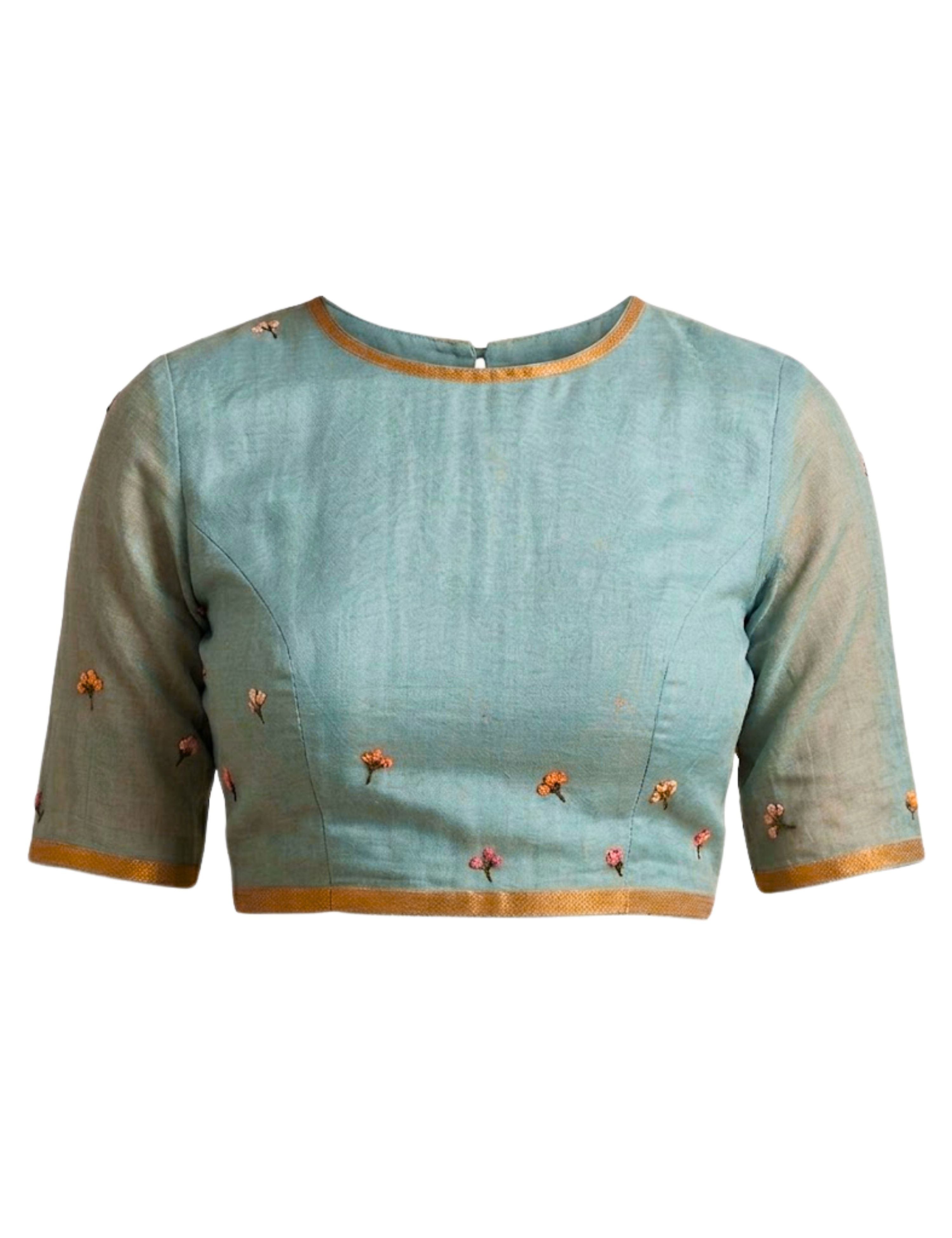 Bagicha Blue Shibori Saree