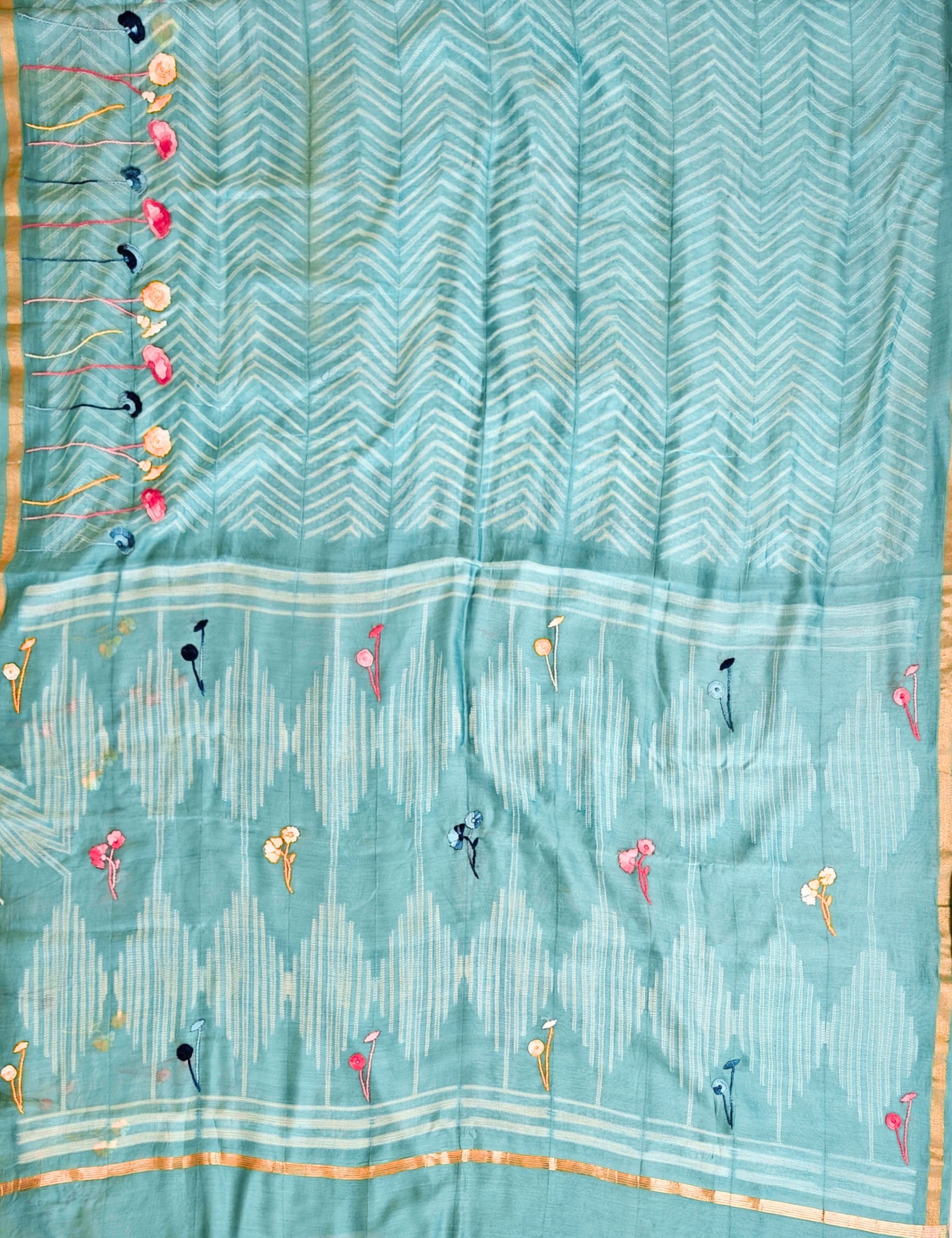Guldasta Blue Shibori Saree