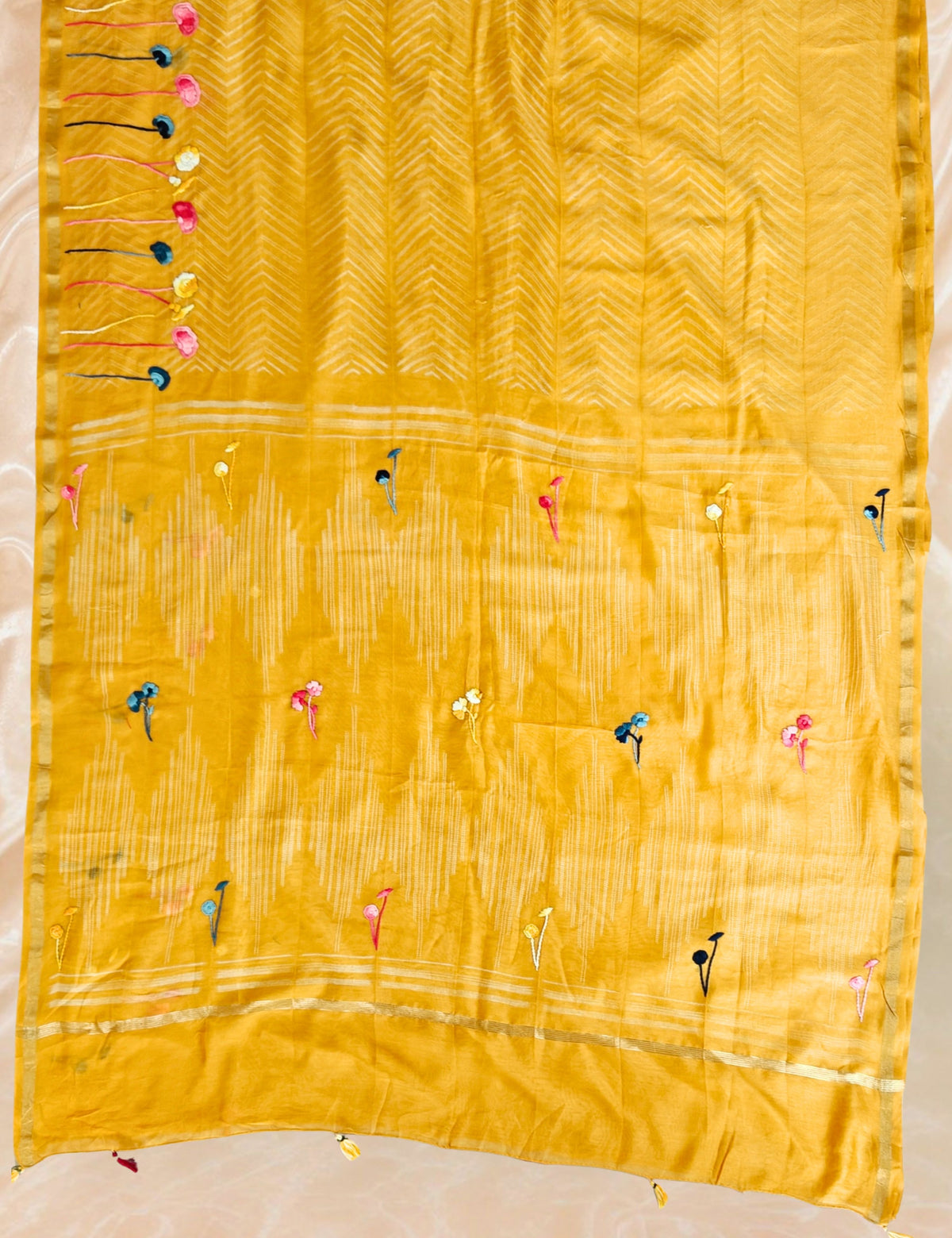 Bagicha Yellow Shibori Saree