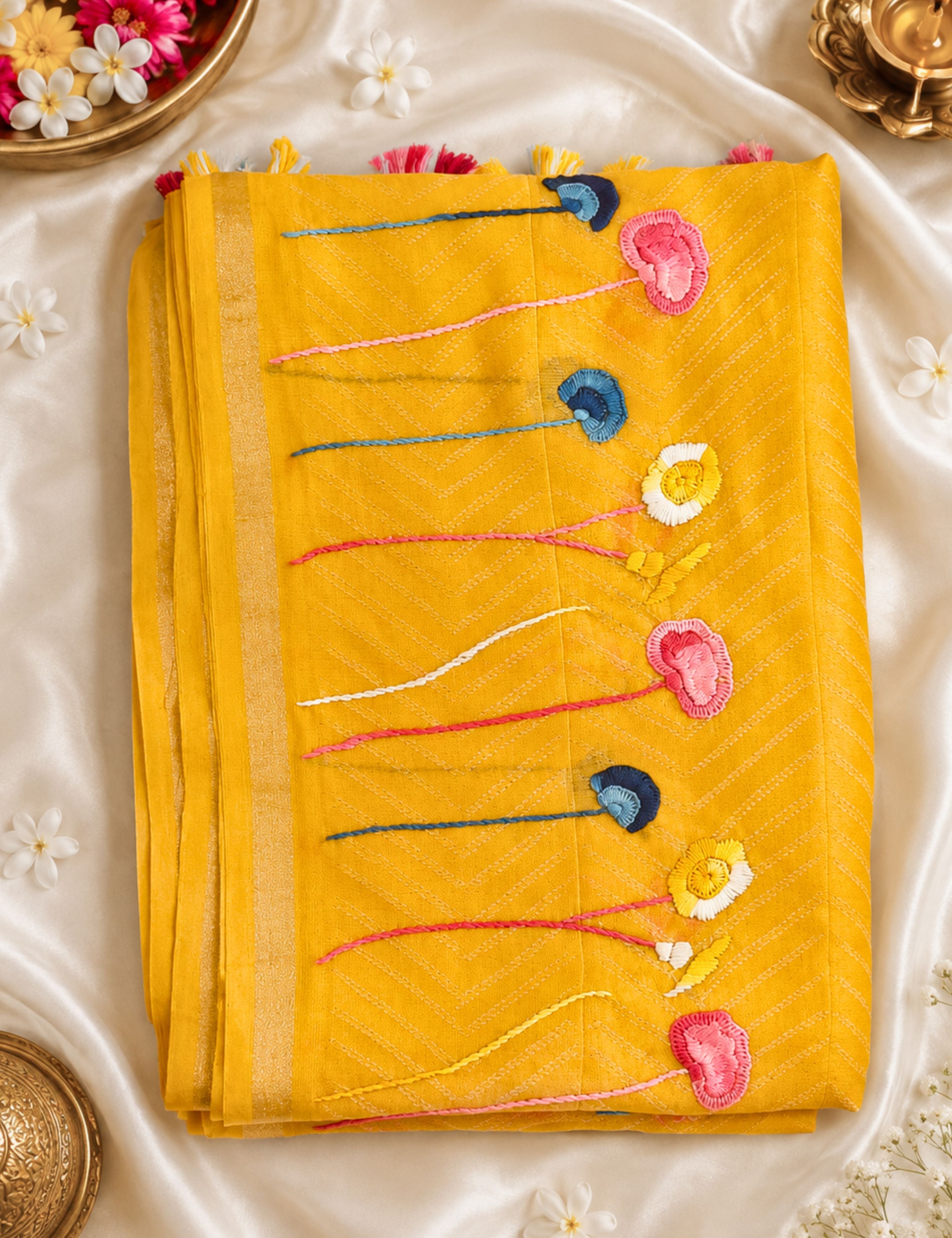 Bagicha Yellow Shibori Saree