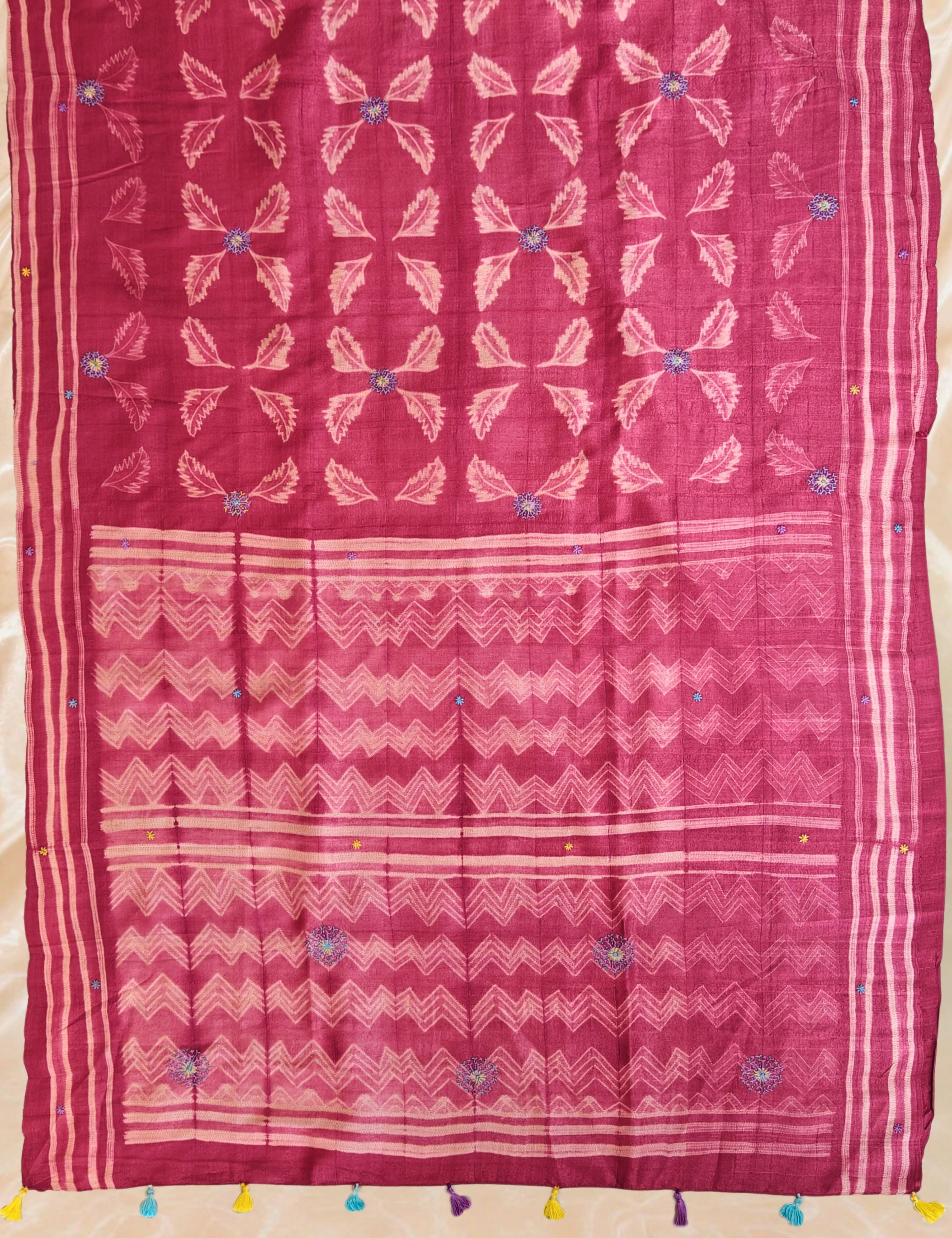Singhaparni Dusty-Pink Shibori with Embroidery Saree