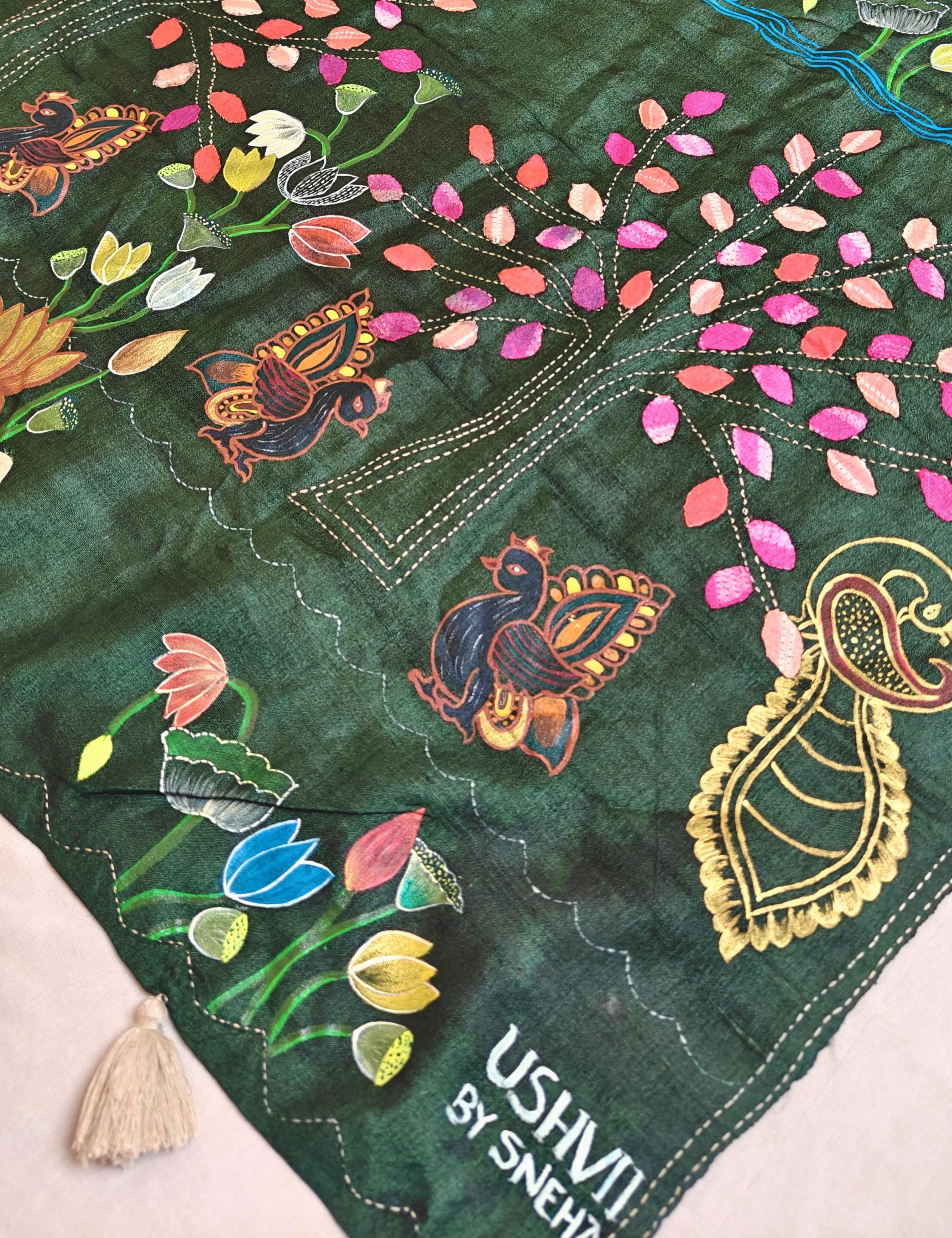 Padma Pink Applique Saree