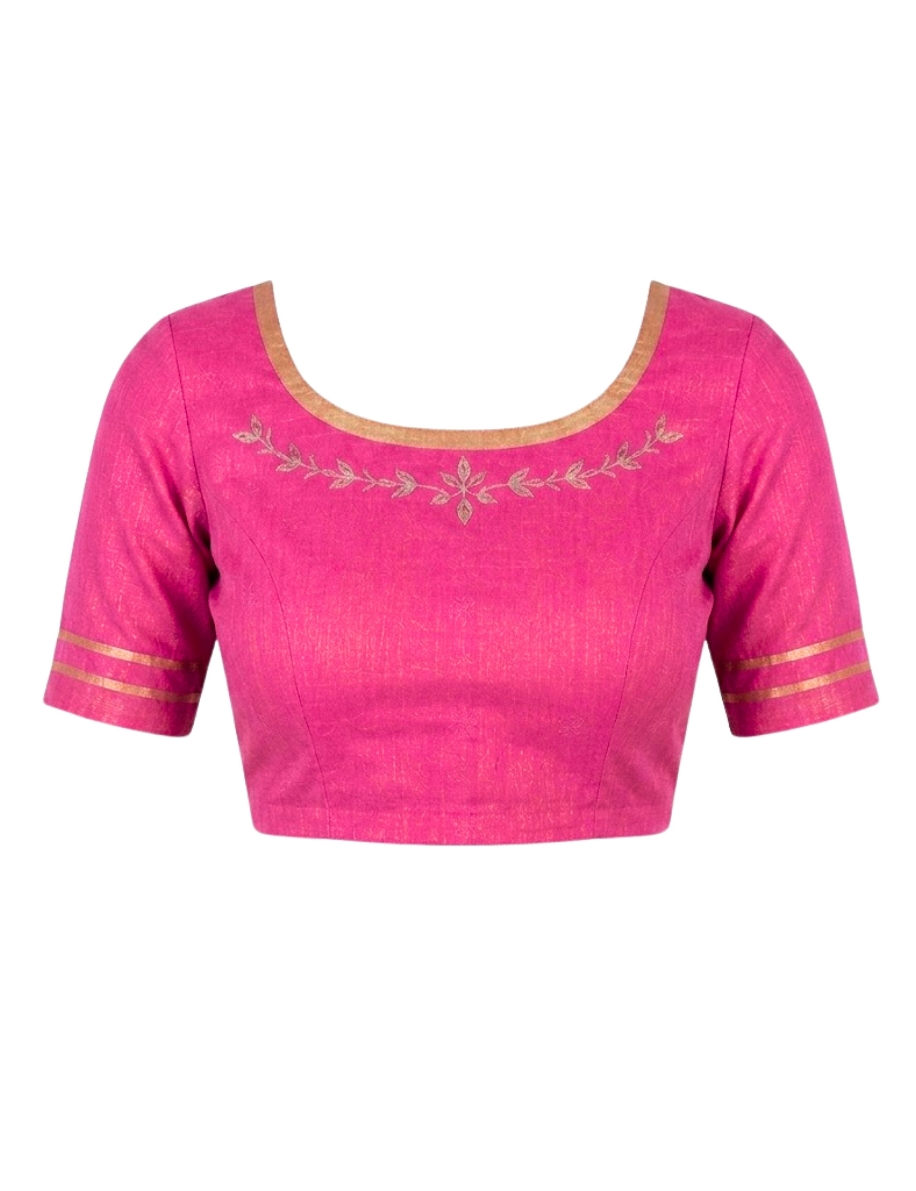 Kamal Fuchsia Venkatagiri Jamdani & Gota Patti Saree