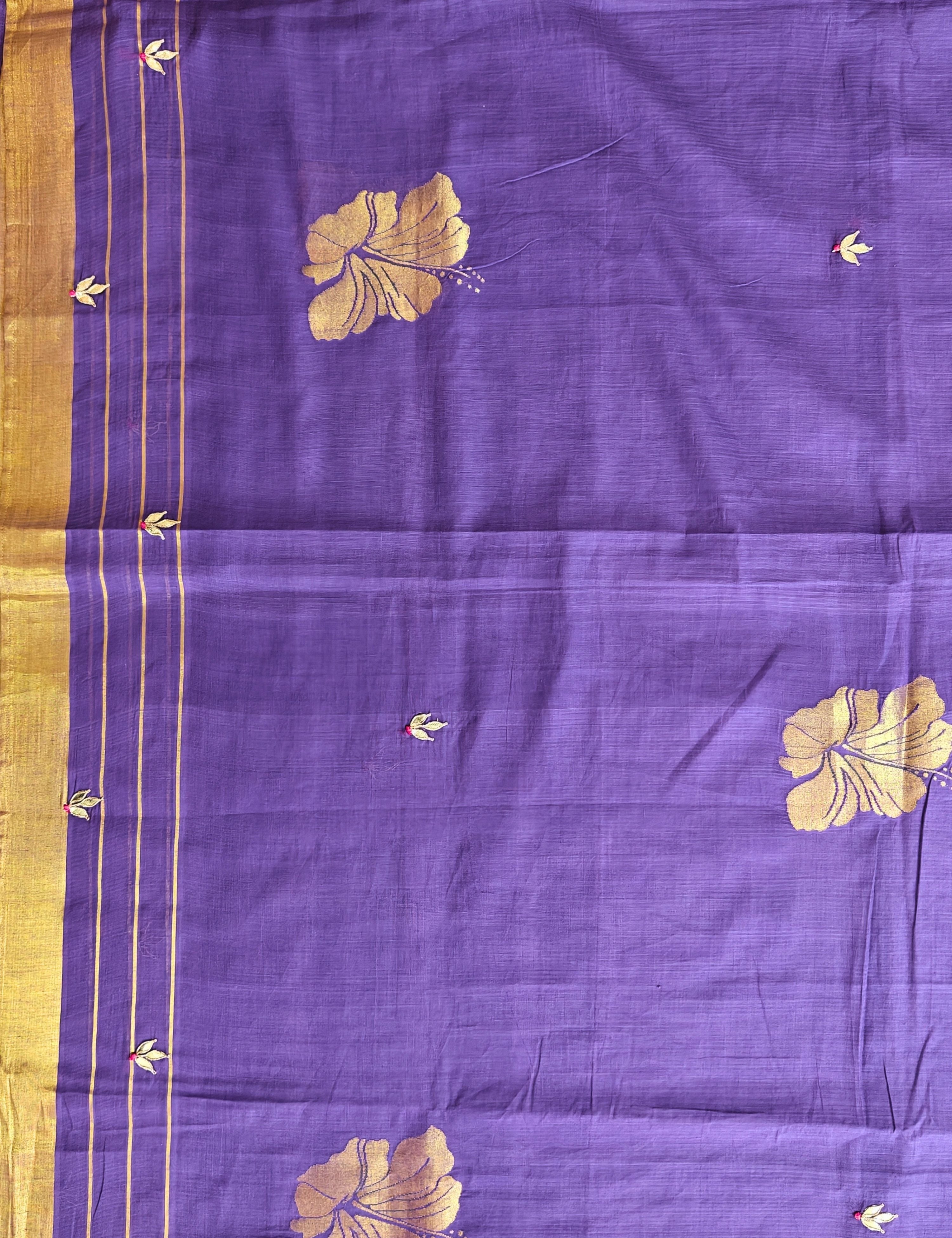 Jaswanti Purple Venkatagiri Jamdani & Gota Patti Saree