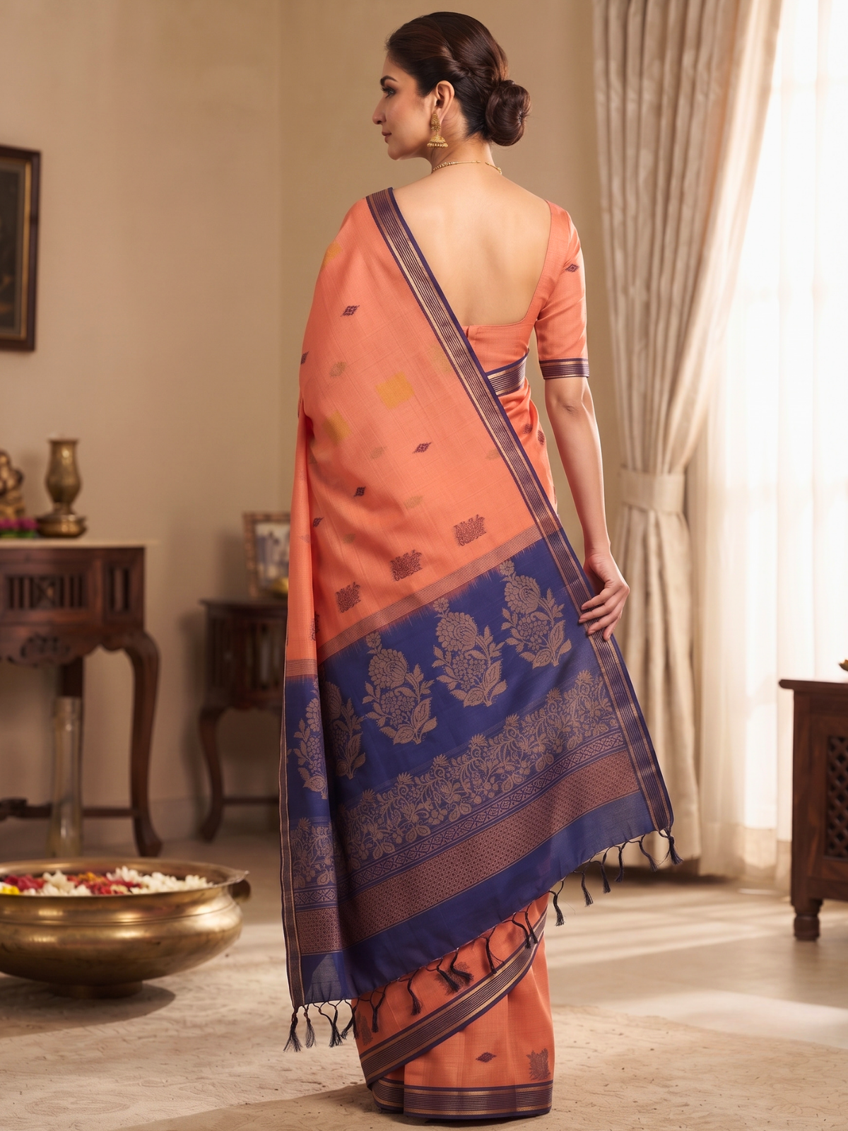 Coral Negamam Cotton Saree