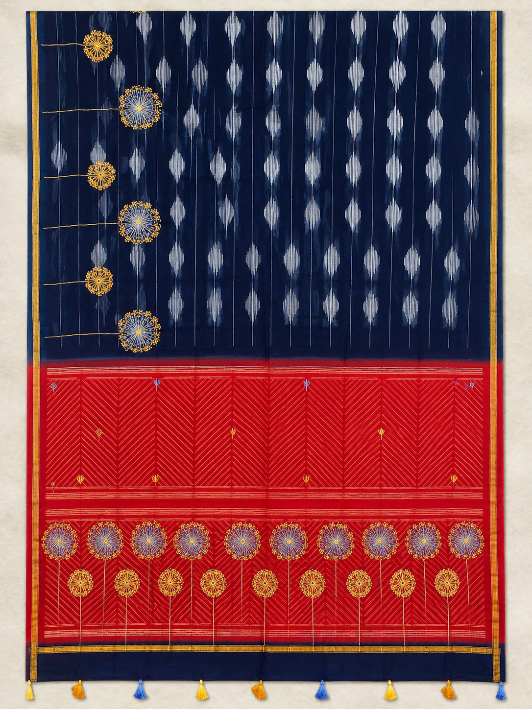 Singhaparni Charcoal Shibori with Embroidery Saree