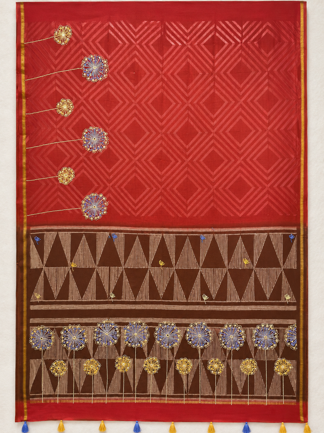 Singhaparni Magenta Shibori with Embroidery Saree