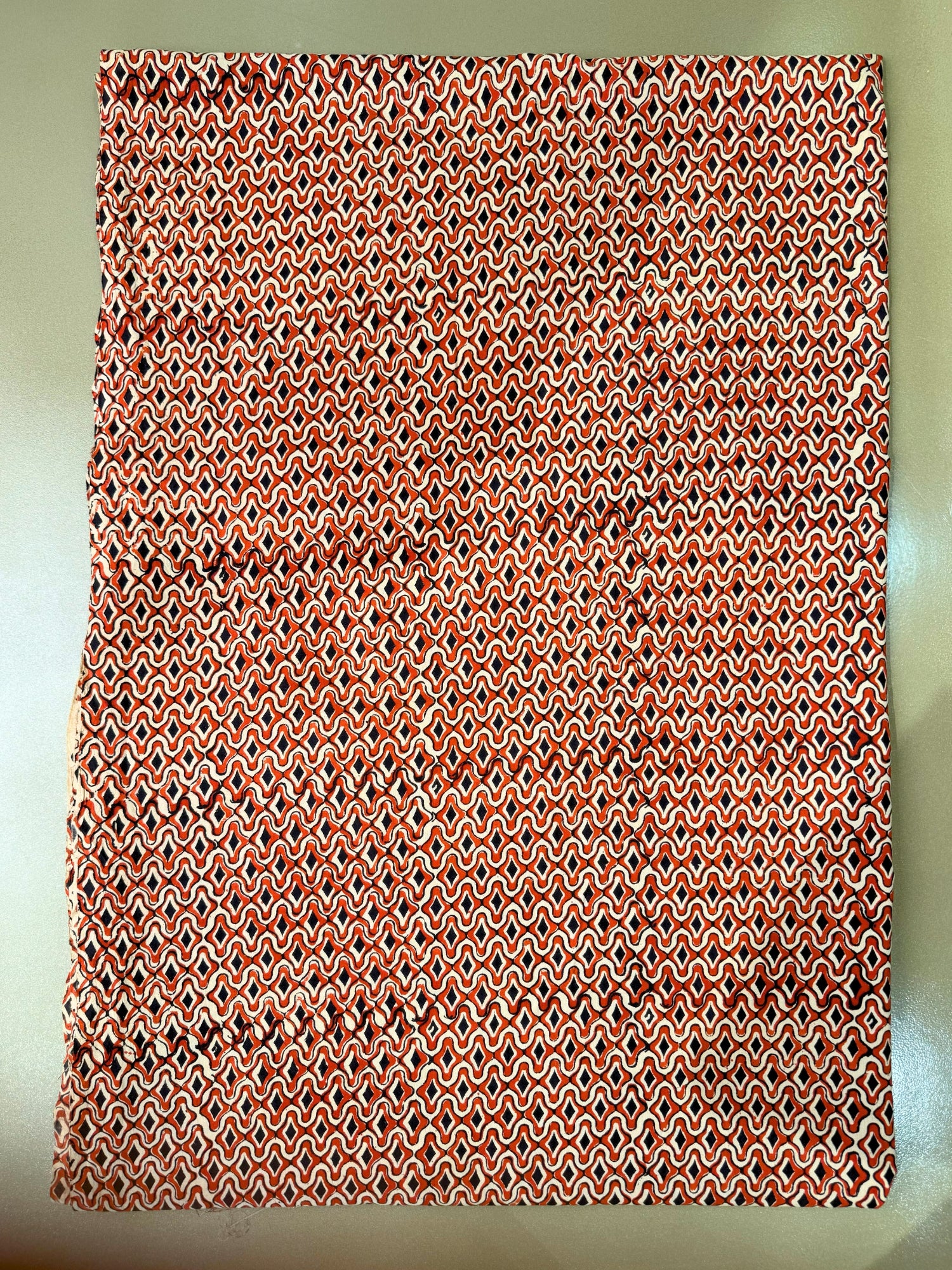 Red Ajrakh Fabric