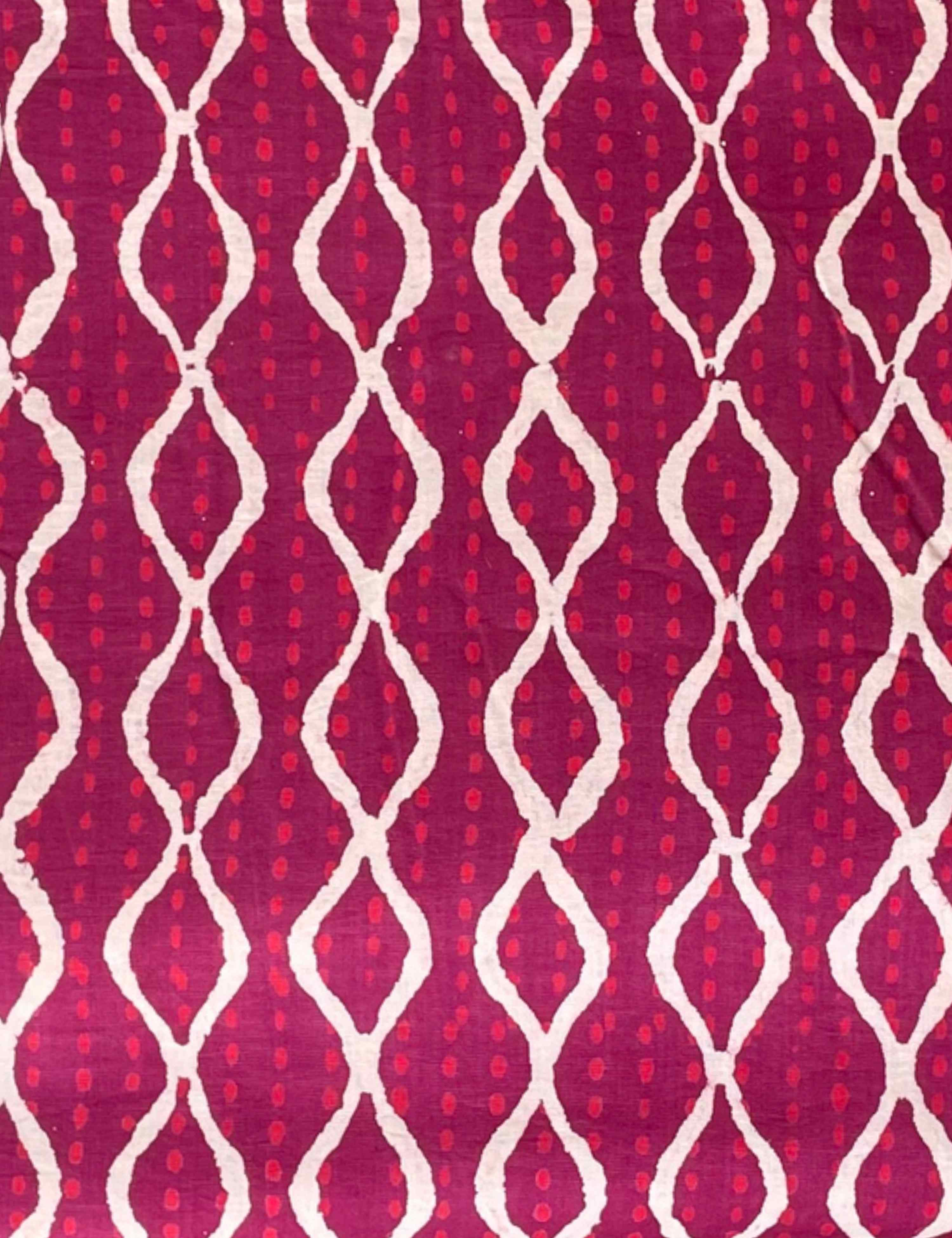 Plum Bagru Fabric