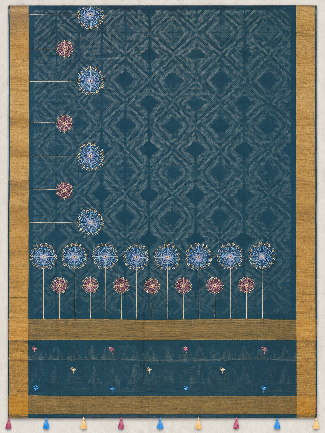Singhaparni Grey Shibori with Embroidery Saree