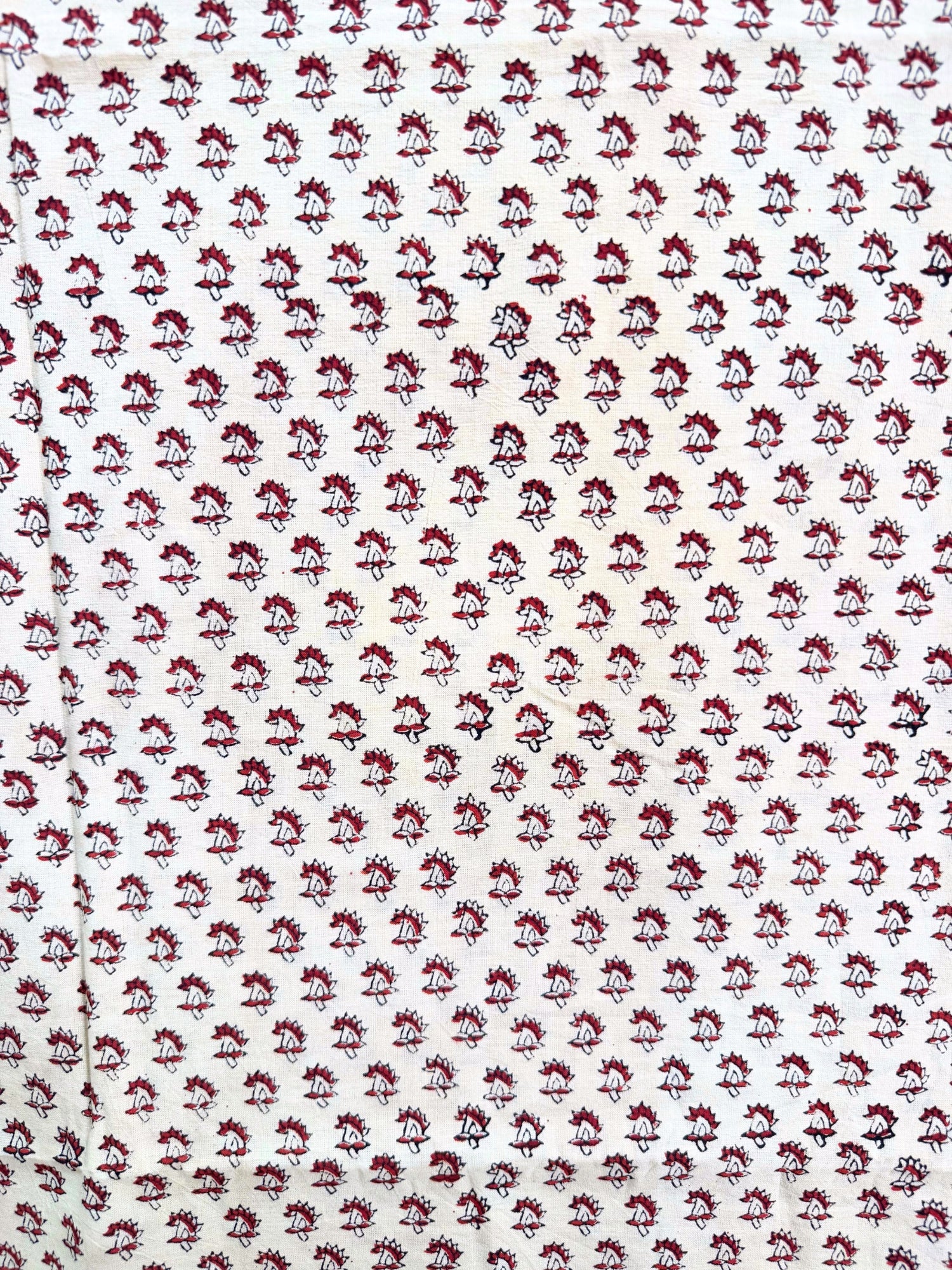 Beige Bagru Fabric