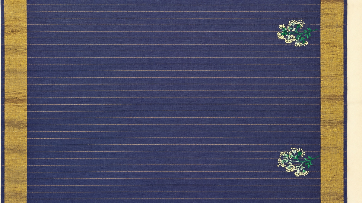 Singhaparni Indigo Shibori with Embroidery Saree