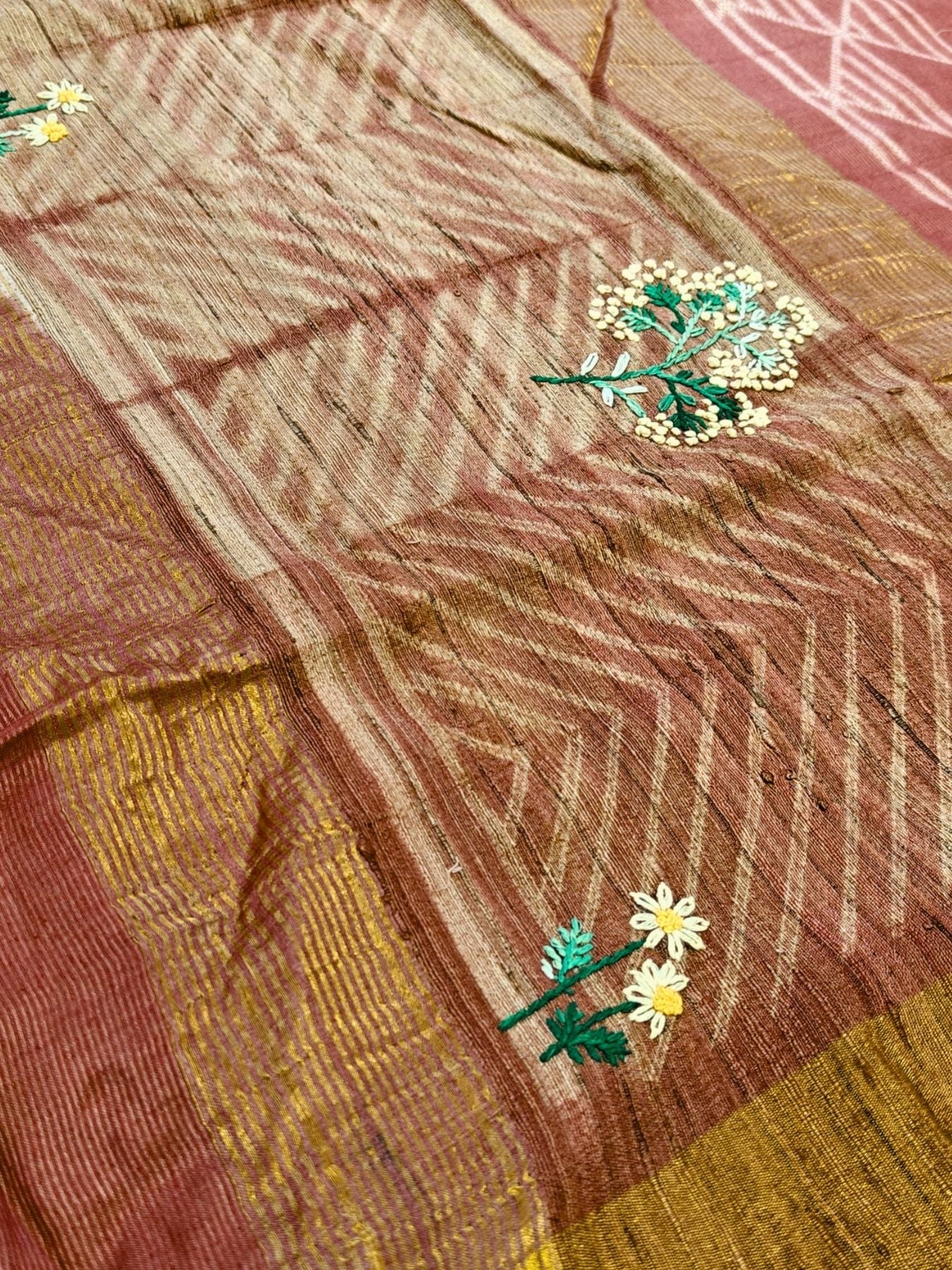 Singhaparni Mauve Shibori with Embroidery Saree