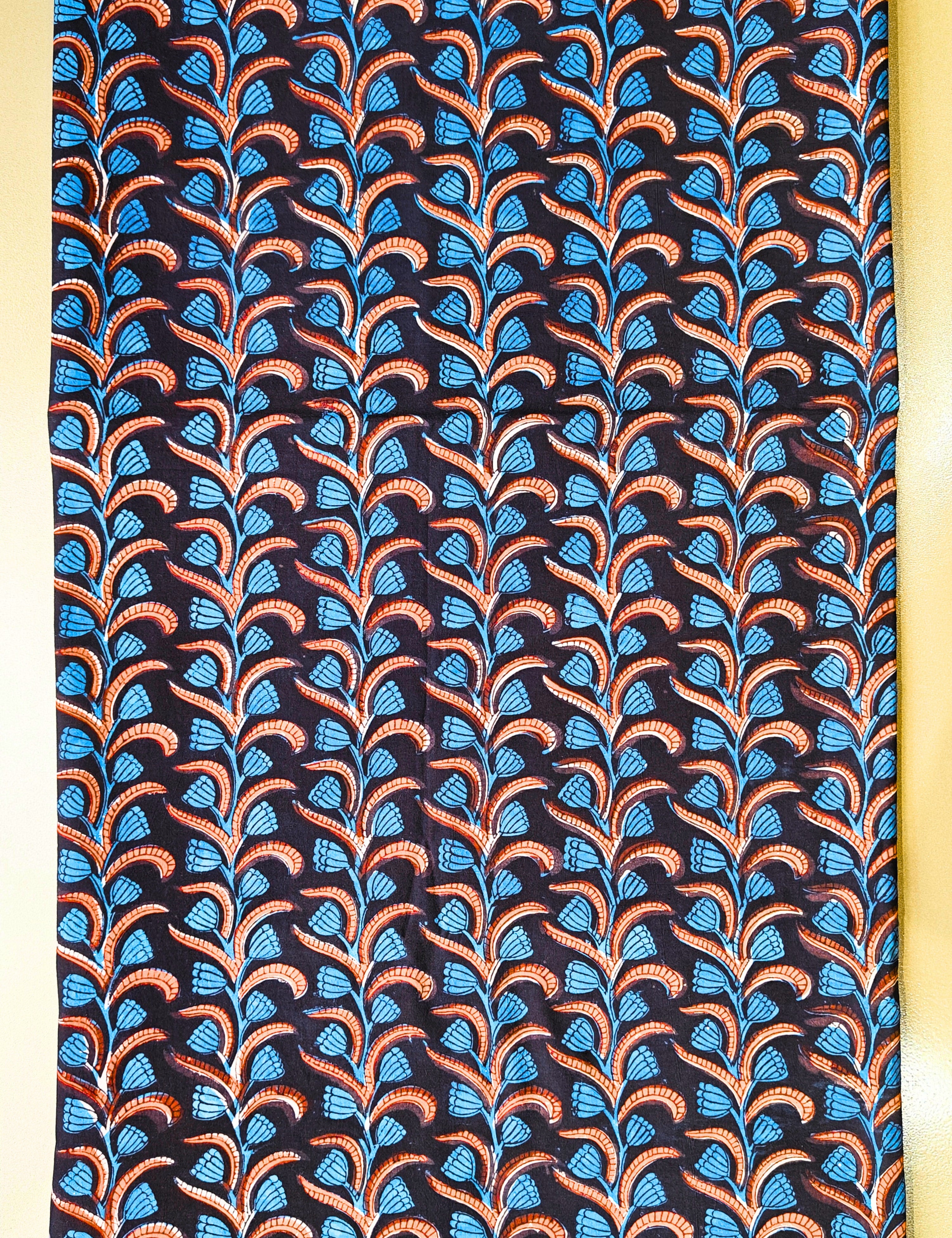Black Ajrakh Fabric