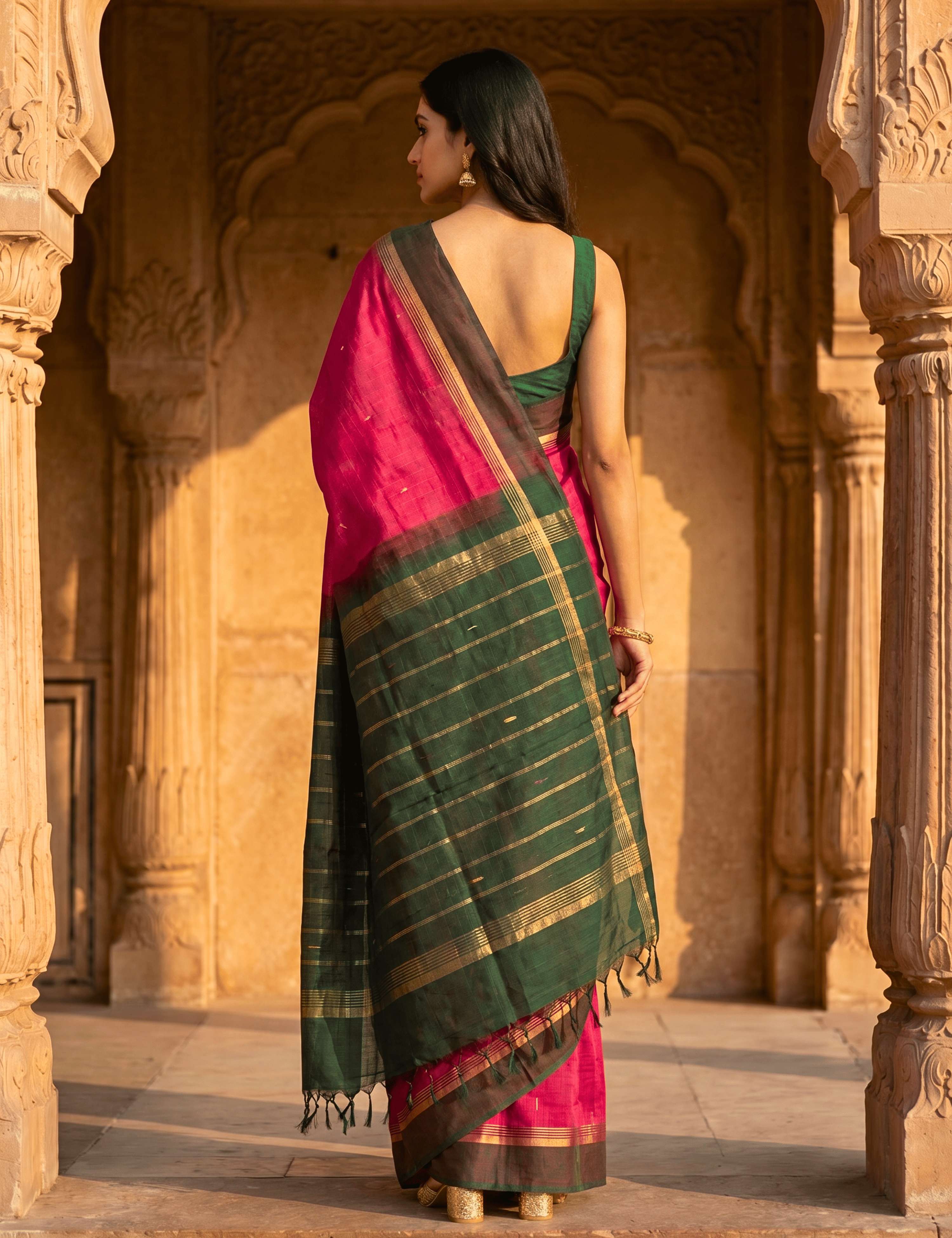 Vara Pink Negamam Cotton Saree