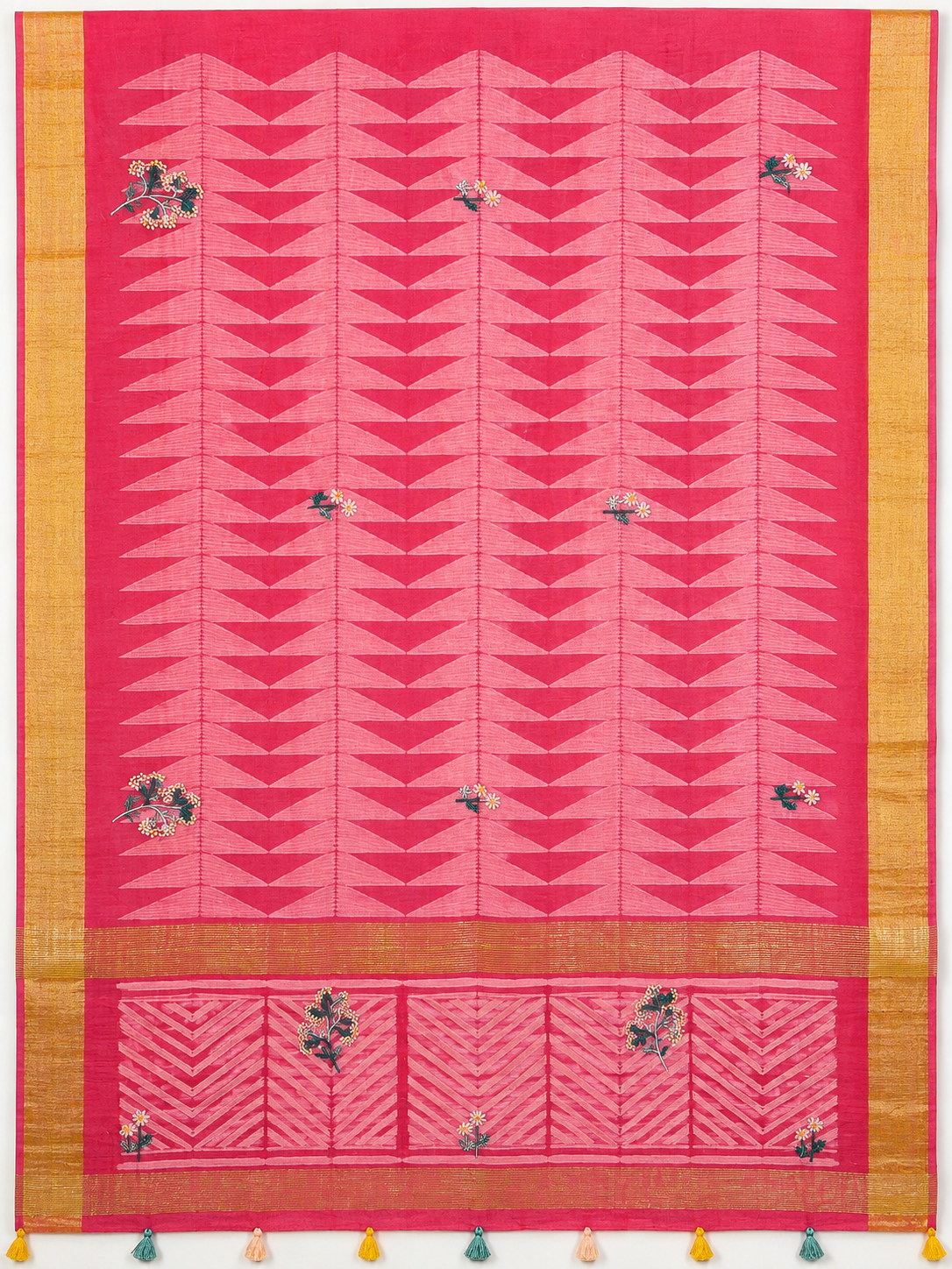 Singhaparni Dustypink Shibori with Embroidery Saree