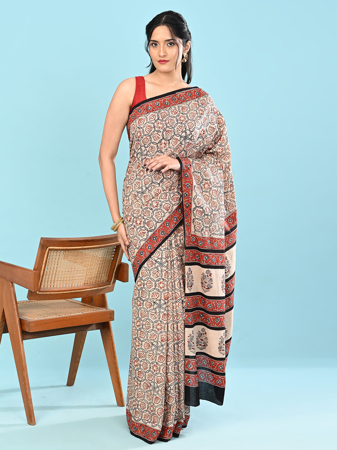 Chaap Multicolor Bagru Saree