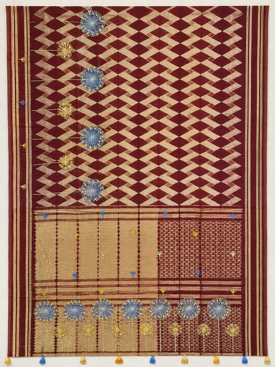 Singhaparni Mauve Shibori with Embroidery Saree