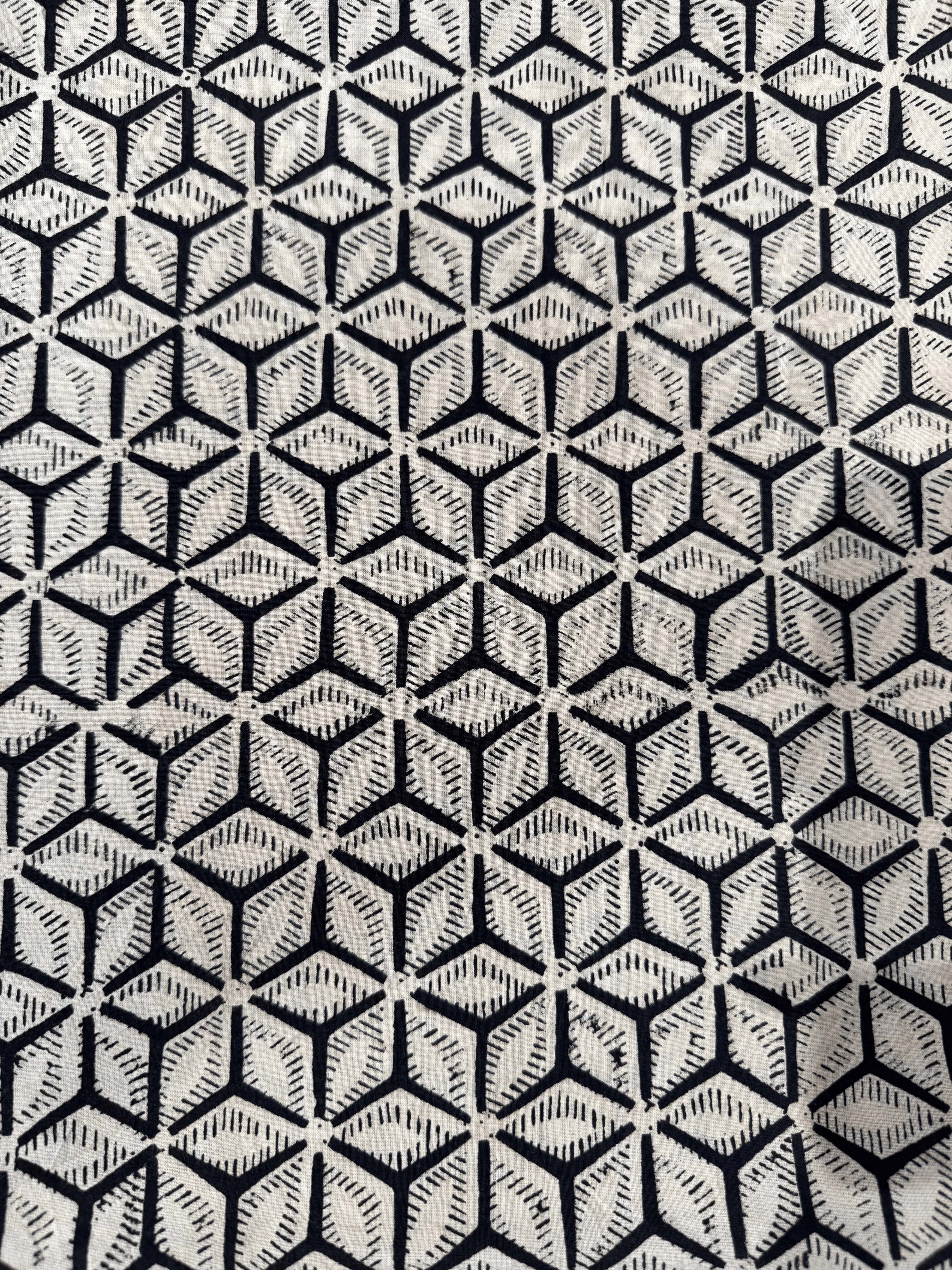Beige Bagru Fabric
