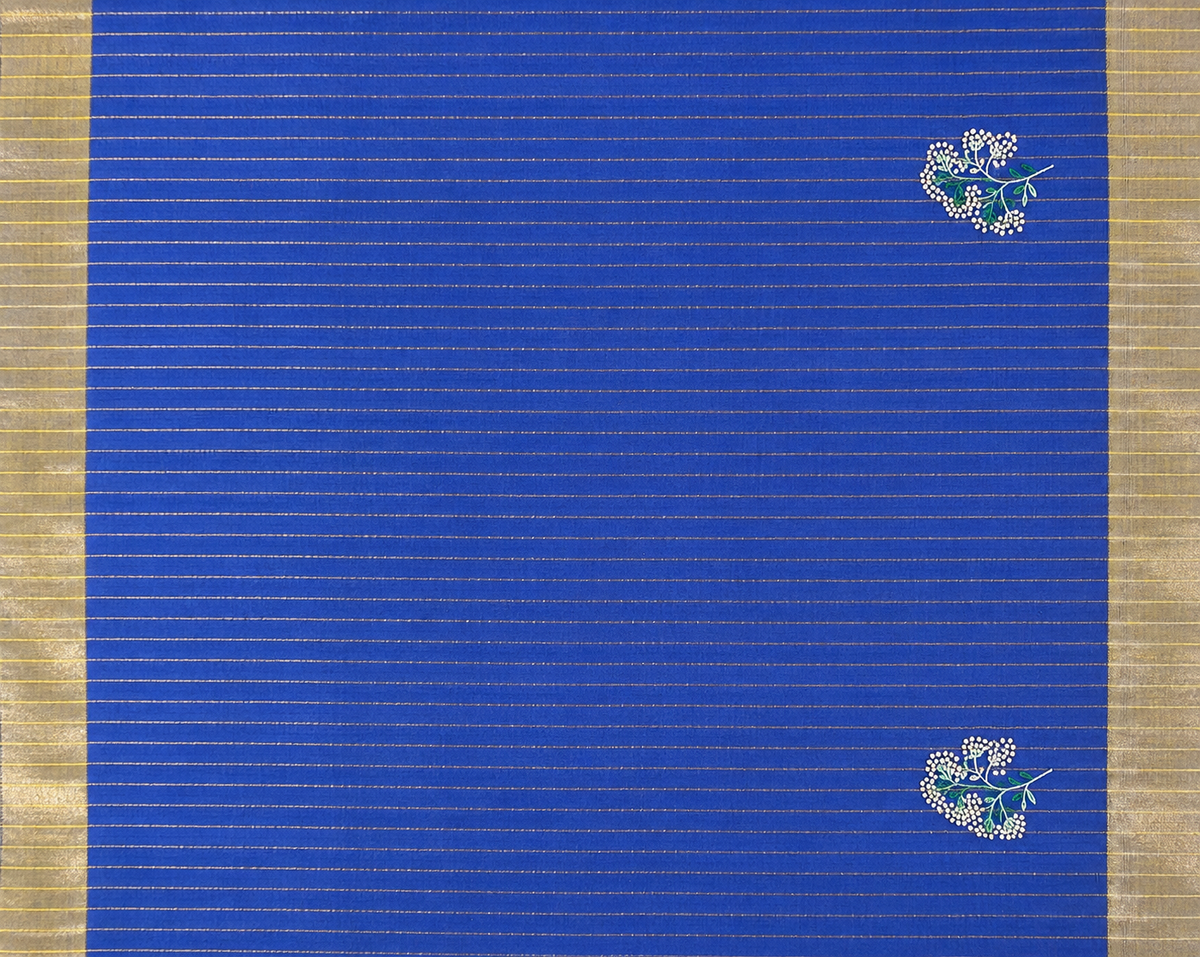 Singhaparni Blue Shibori with Embroidery Saree
