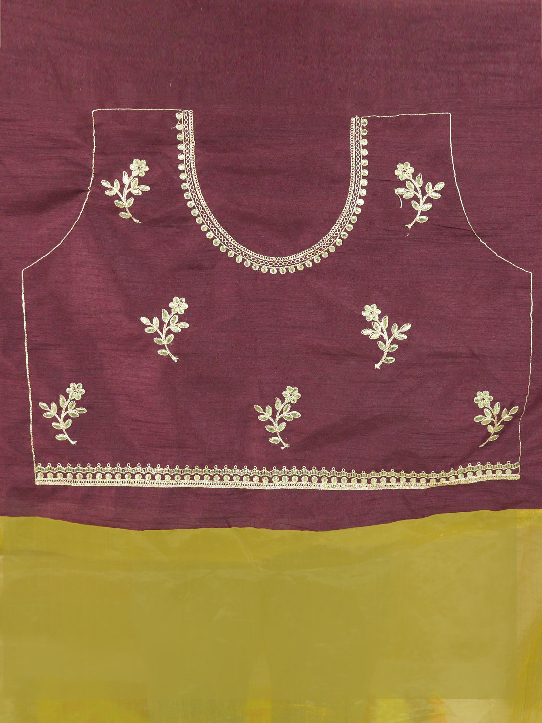 Gota Mustard Embroidered Saree